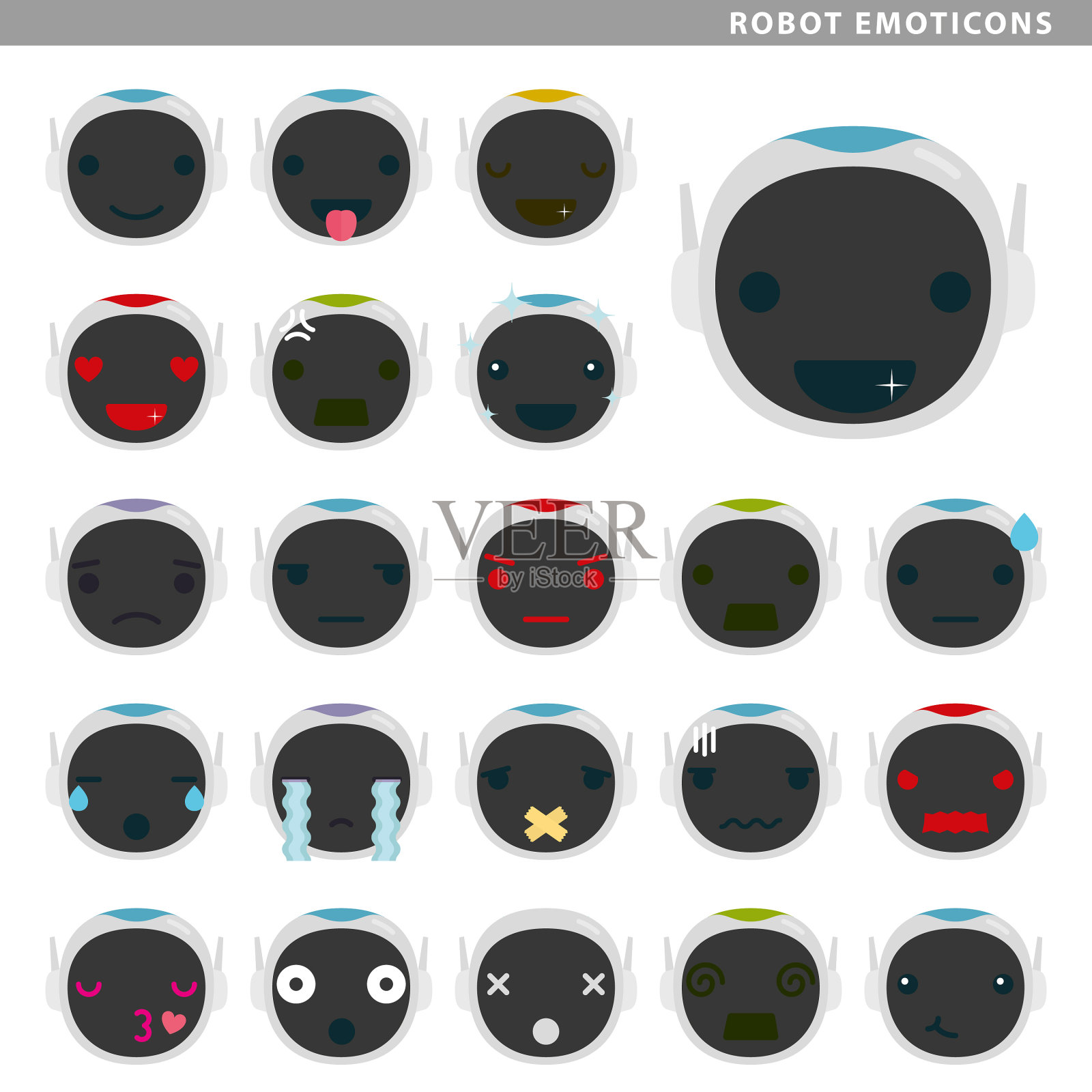 机器人表情符号插画图片素材