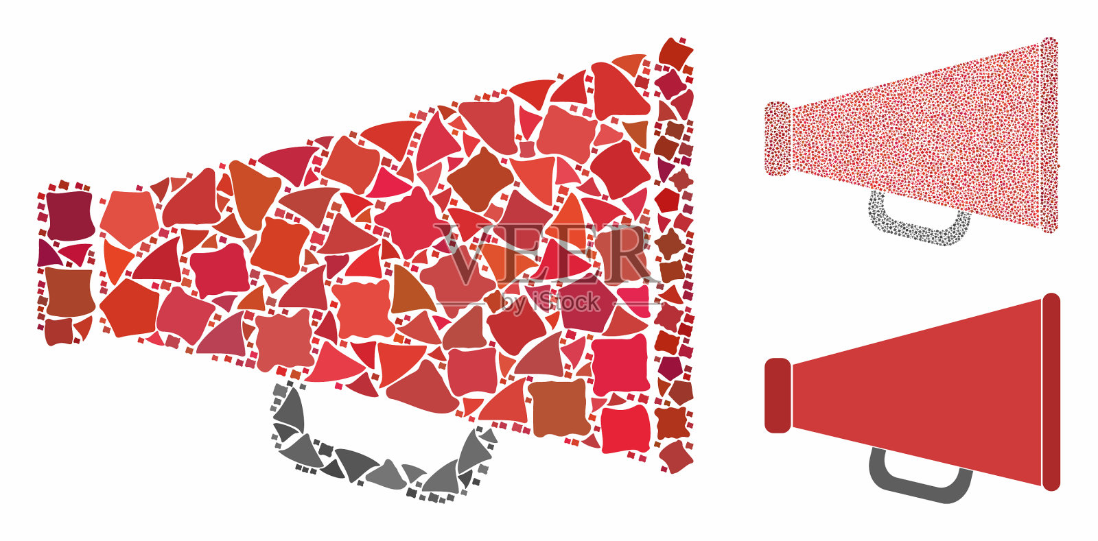 广告喇叭马赛克图标颤抖插画图片素材