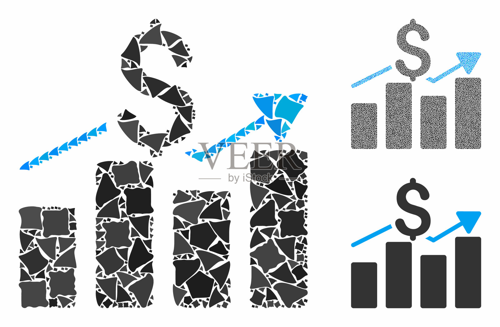 业务图马赛克图标抖动部件插画图片素材