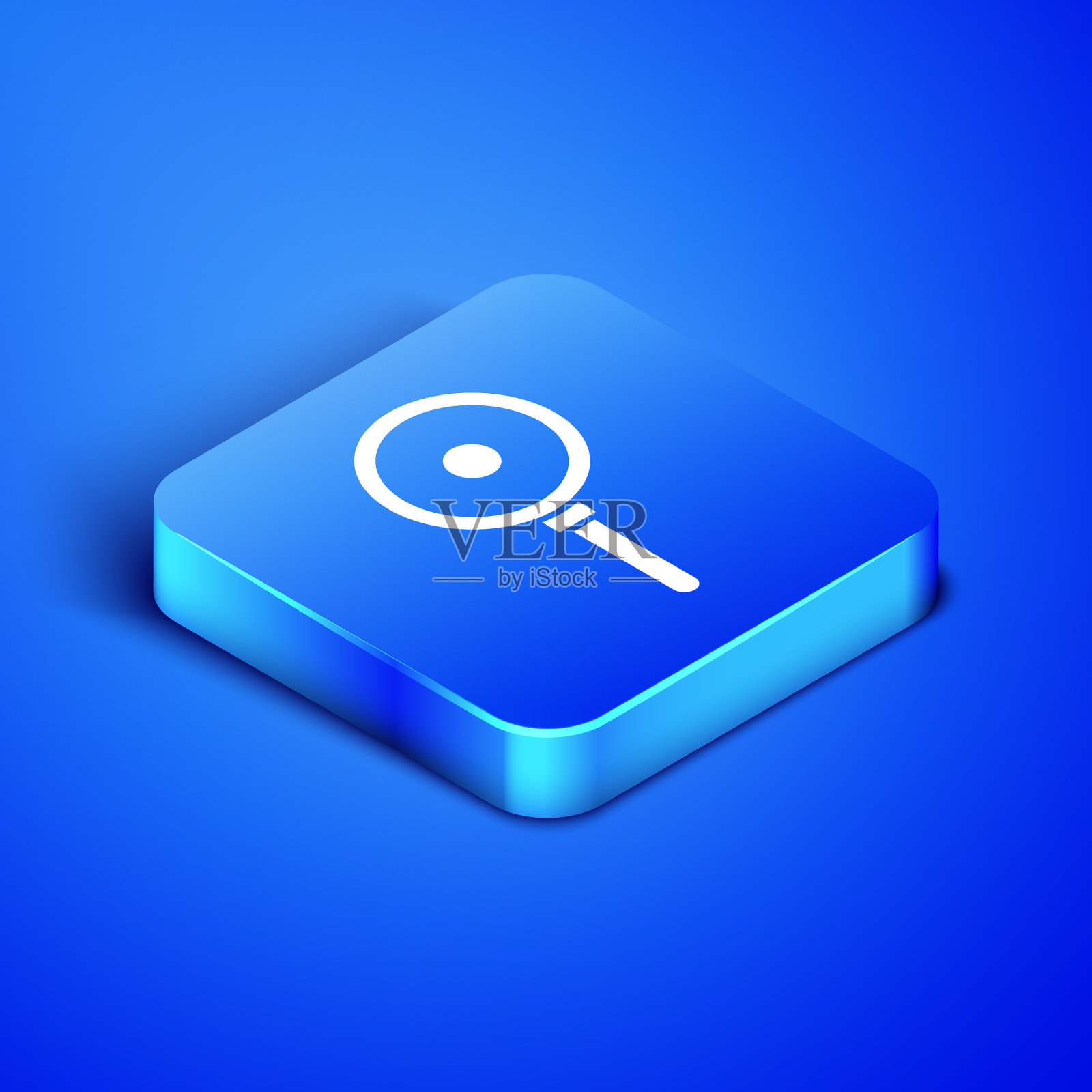 等距煎锅图标孤立在蓝色插画图片素材