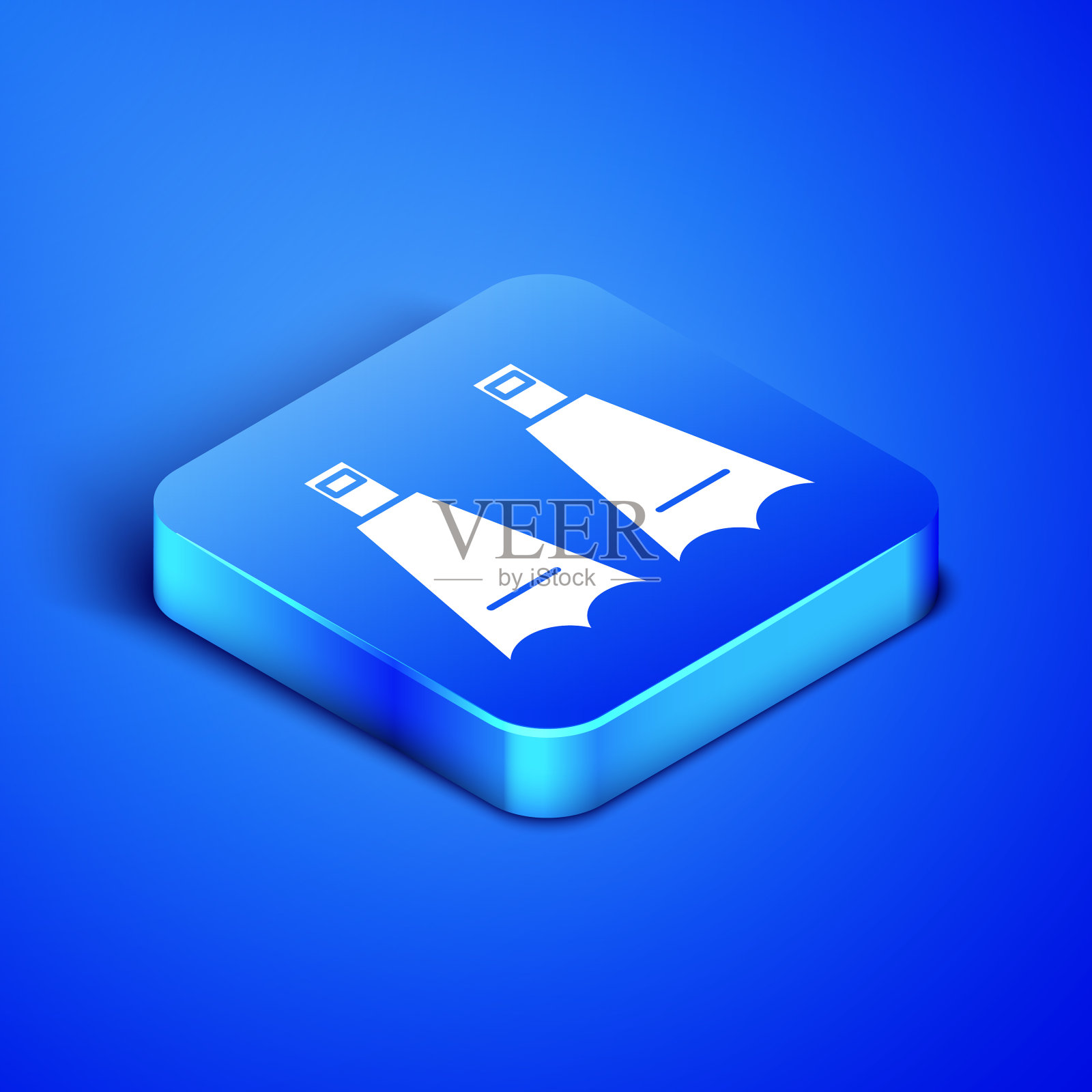 游泳图标的等距橡胶脚蹼图标素材