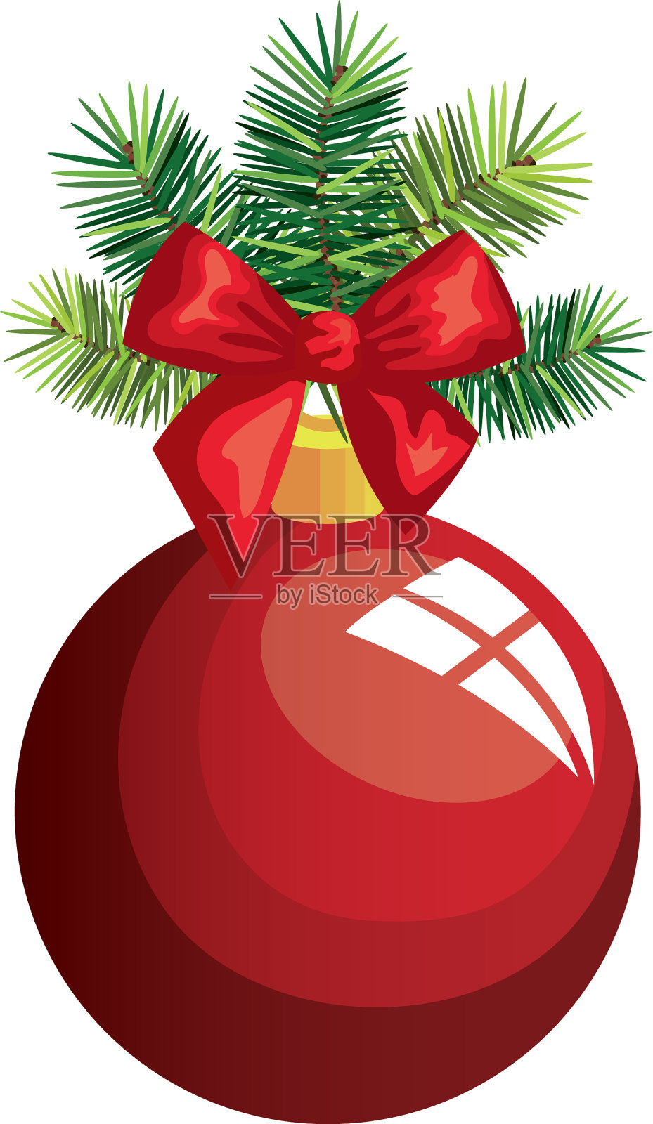 球圣诞用弓装饰孤立的图标设计元素图片