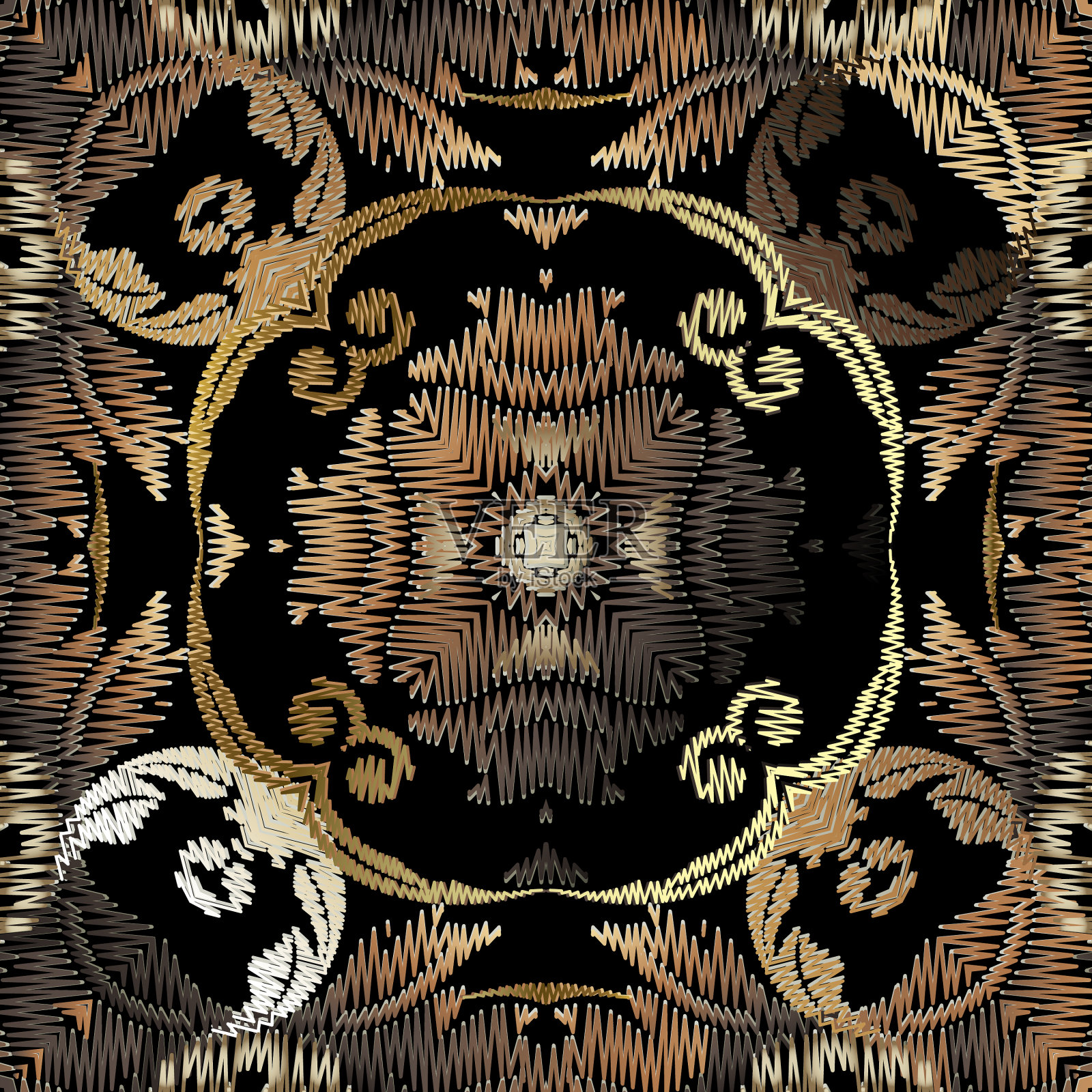 巴洛克式刺绣无缝装饰插画图片素材