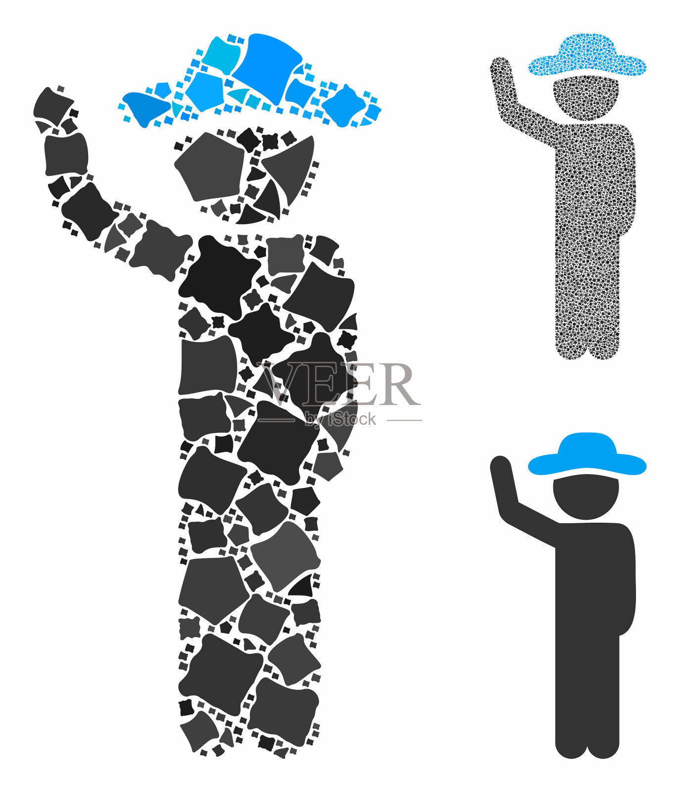 绅士搭便车构图图标突兀插画图片素材