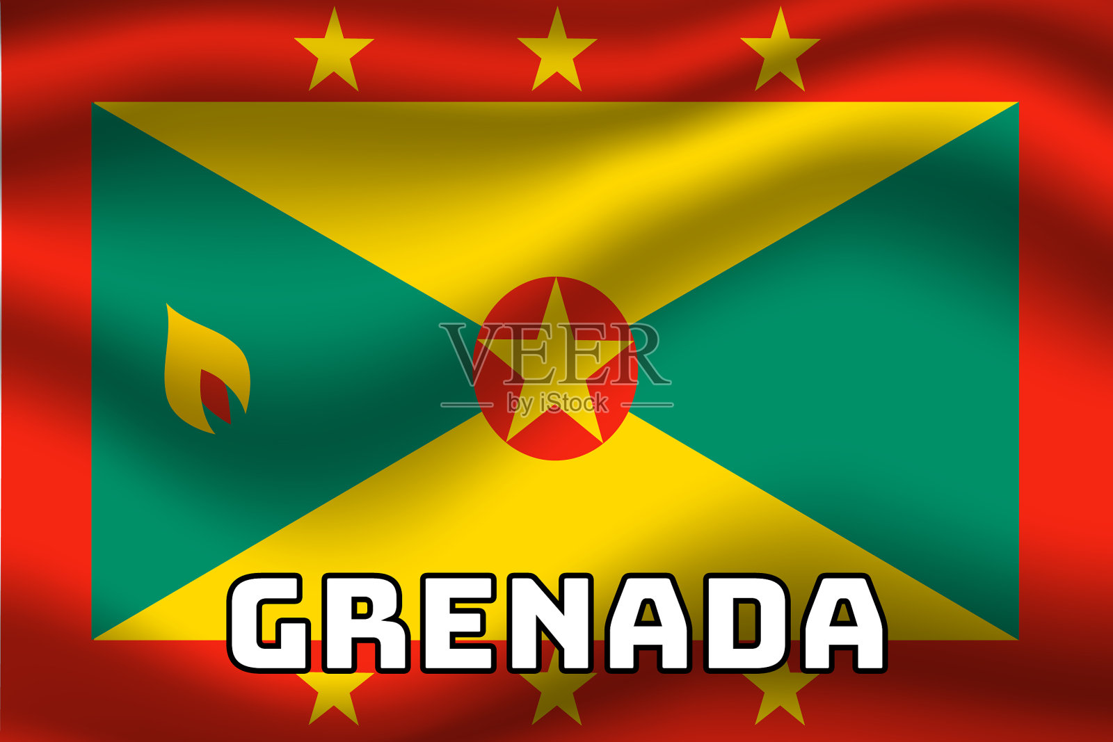 格林纳达集插画图片素材