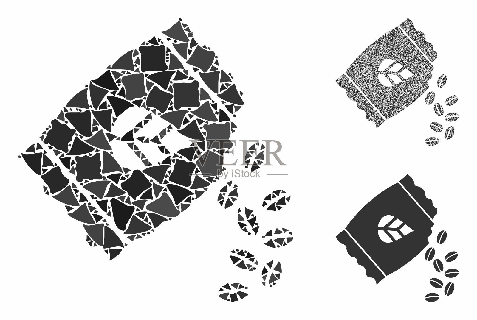 播种种子包马赛克图标扭扭部件插画图片素材