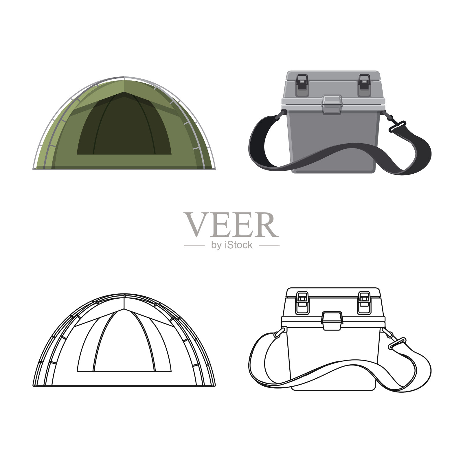 鱼和钓鱼图标集图标素材