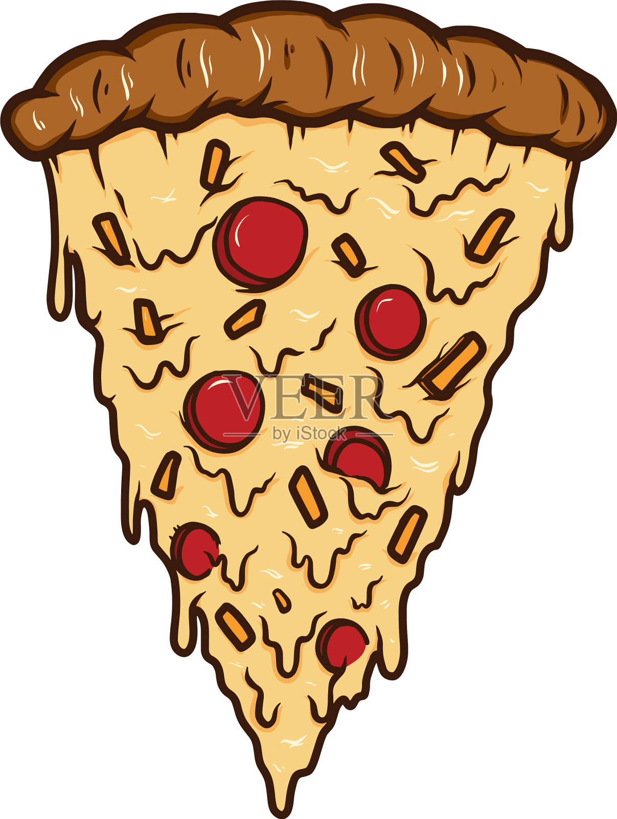 披萨片孤立在白色的背景设计设计元素图片