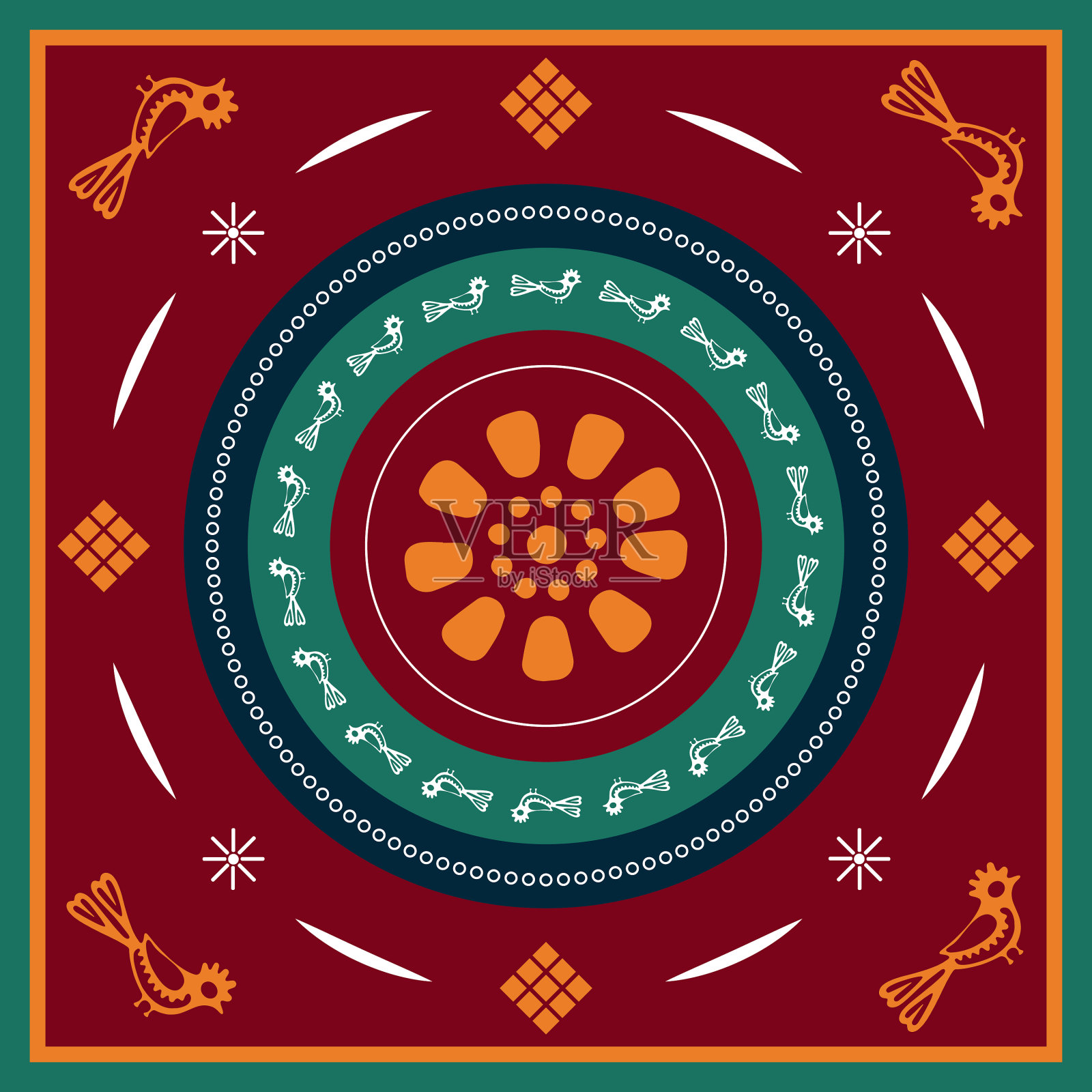 格鲁吉亚传统装饰品插画图片素材