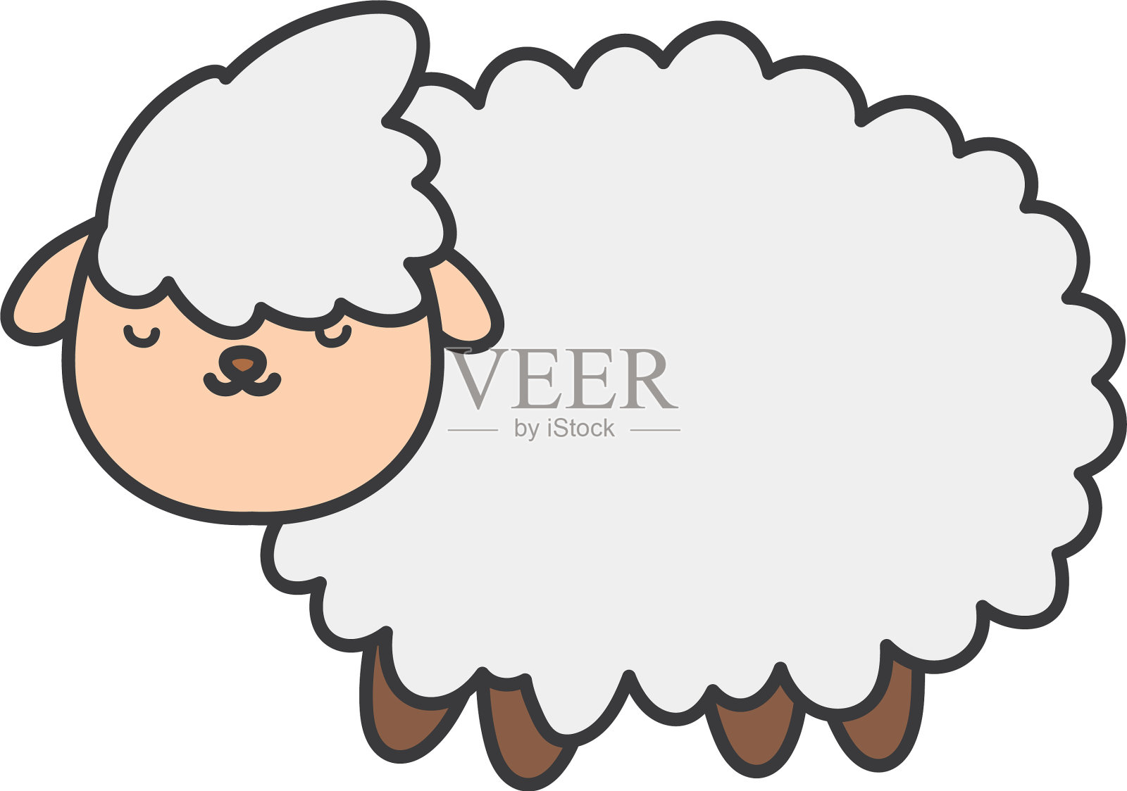 绵羊农场动物卡通图标设计元素图片