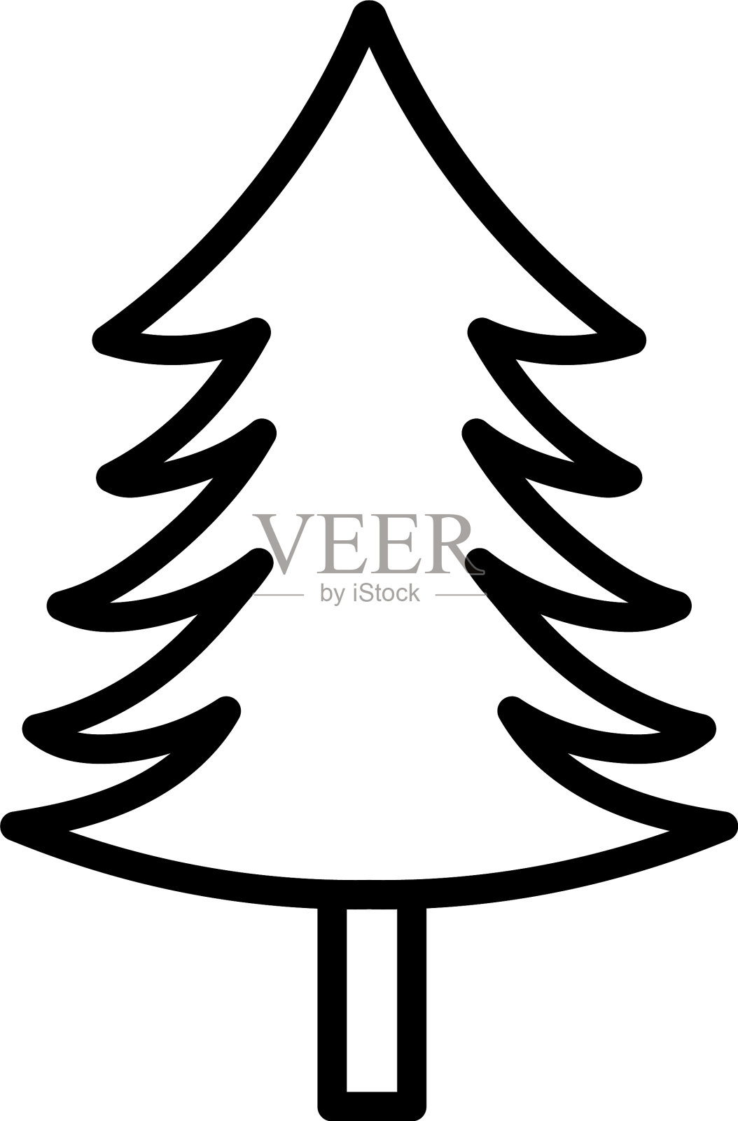 在白色背景上的松树植物叶设计元素图片