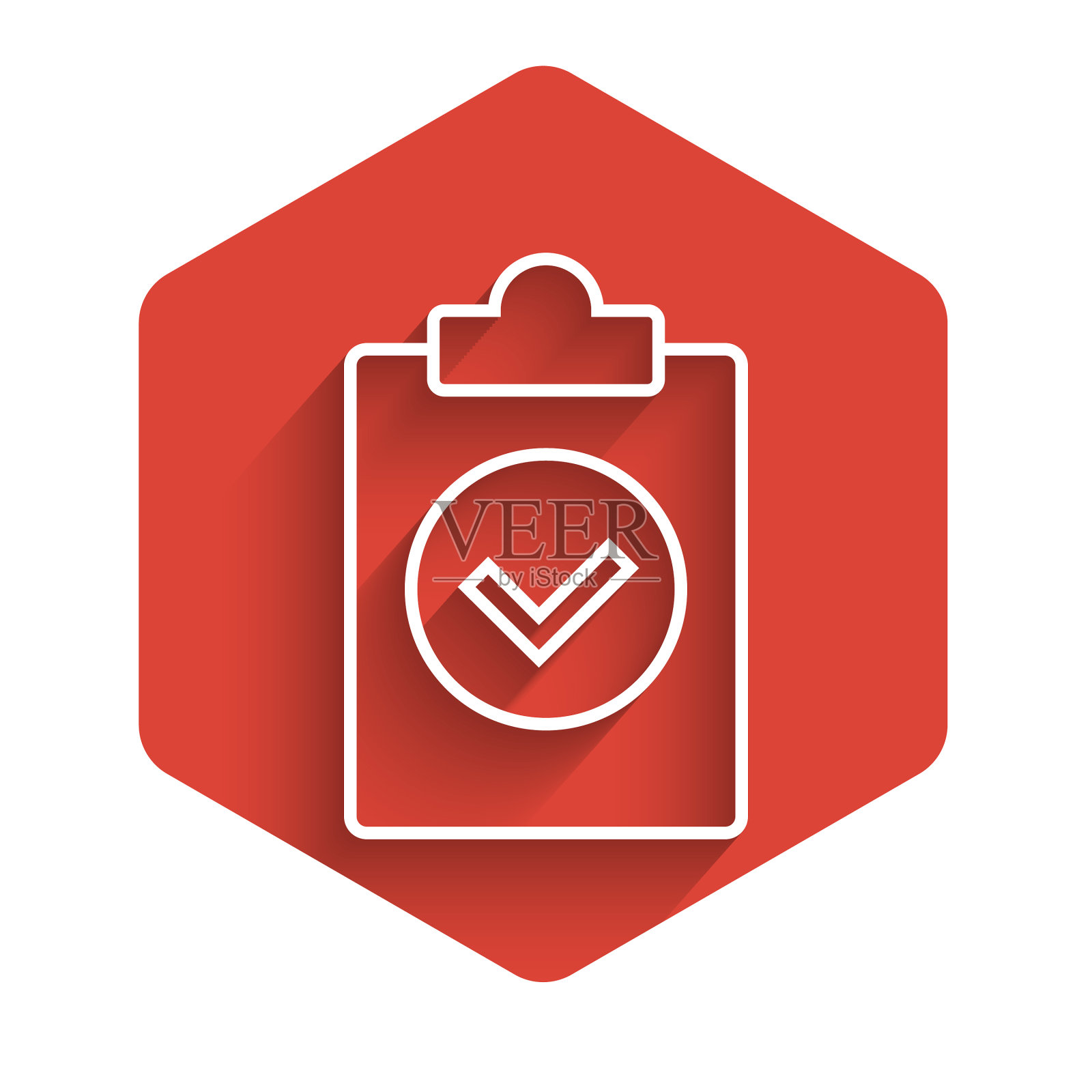 完成任务的图标用白线隔开插画图片素材