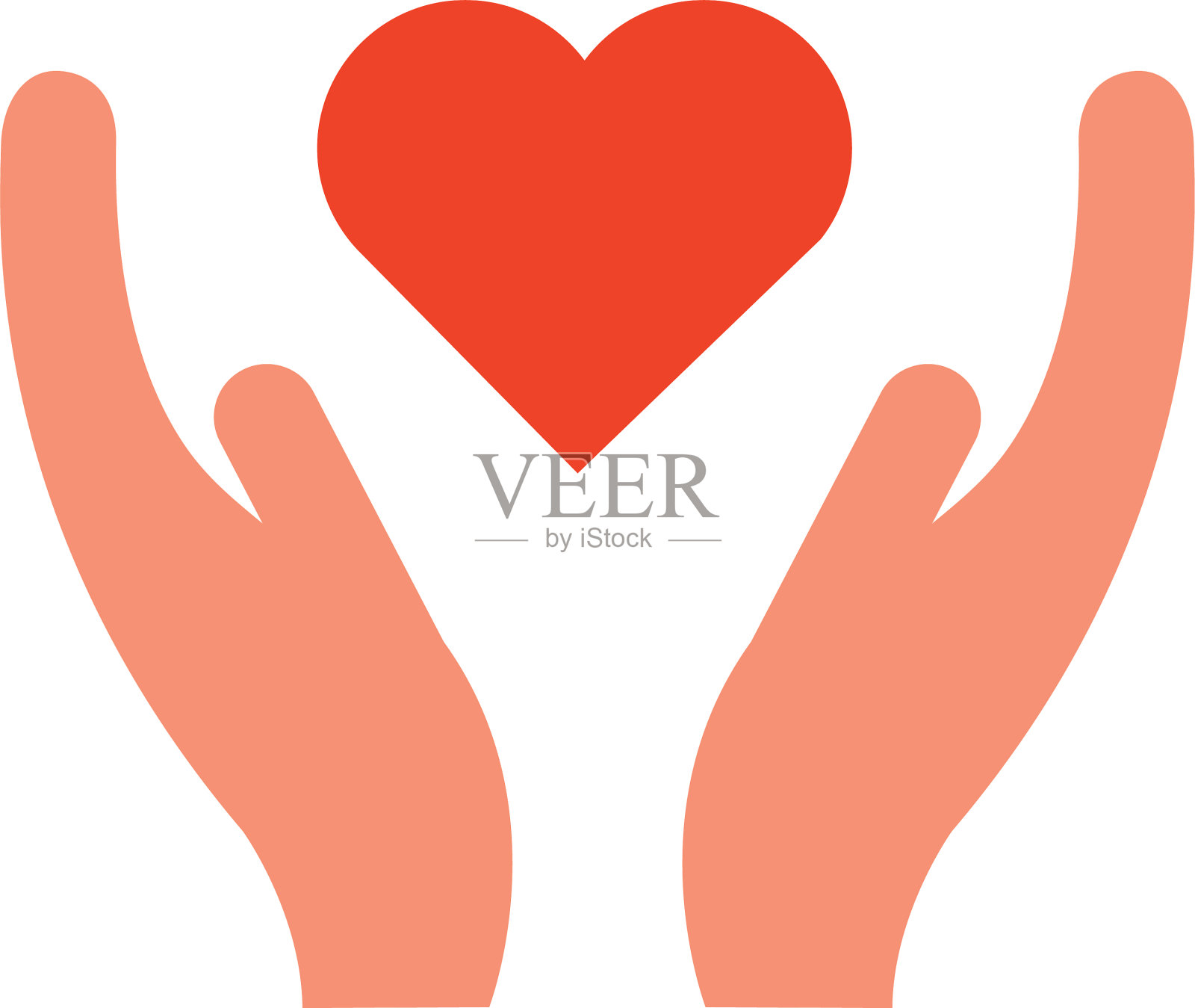 孤立的手和帮助图标平面设计设计元素图片