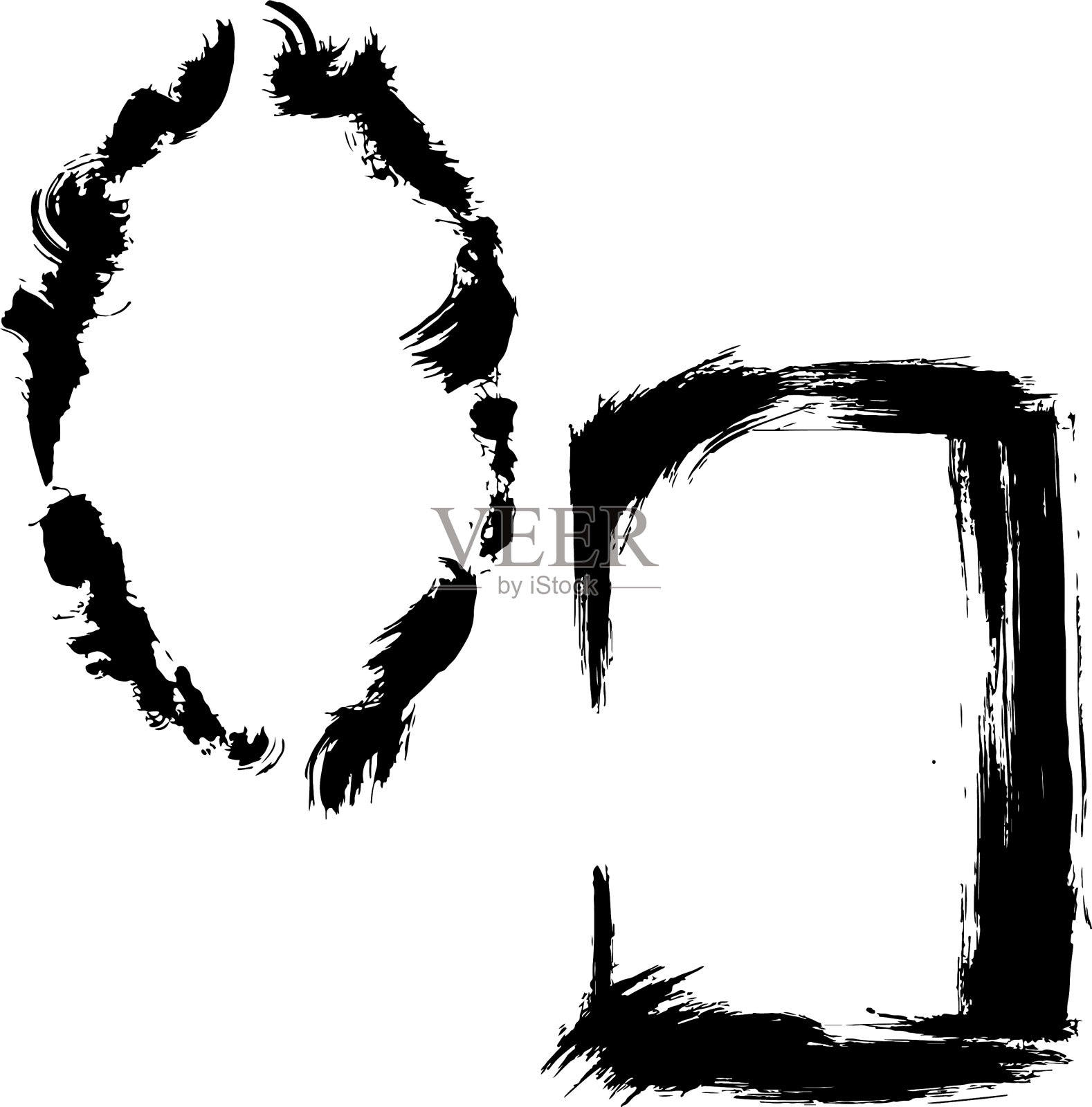 干刷框架手绘艺术插画图片素材