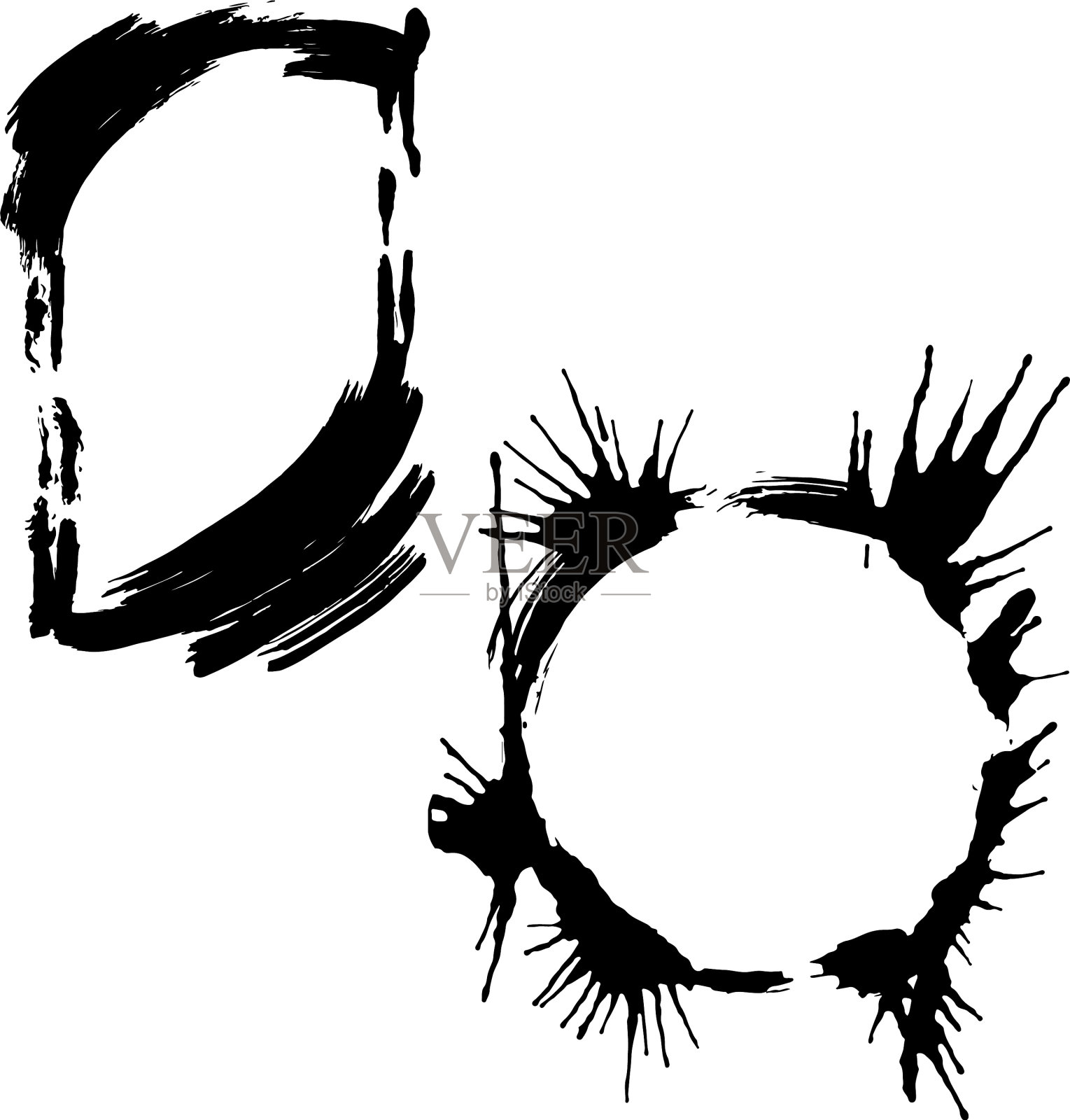 干刷框架手绘艺术插画图片素材