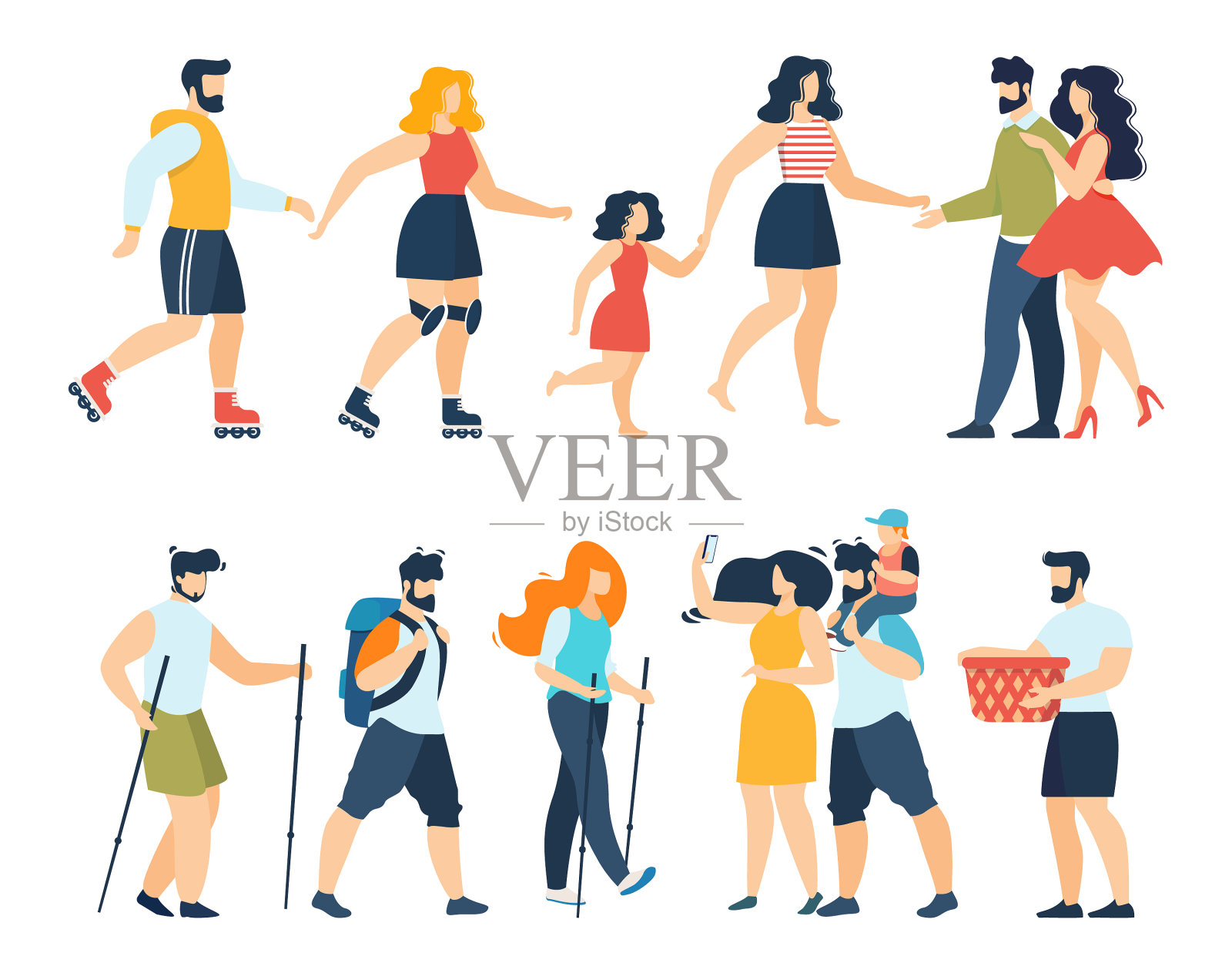 家庭活动与儿童娱乐装置插画图片素材