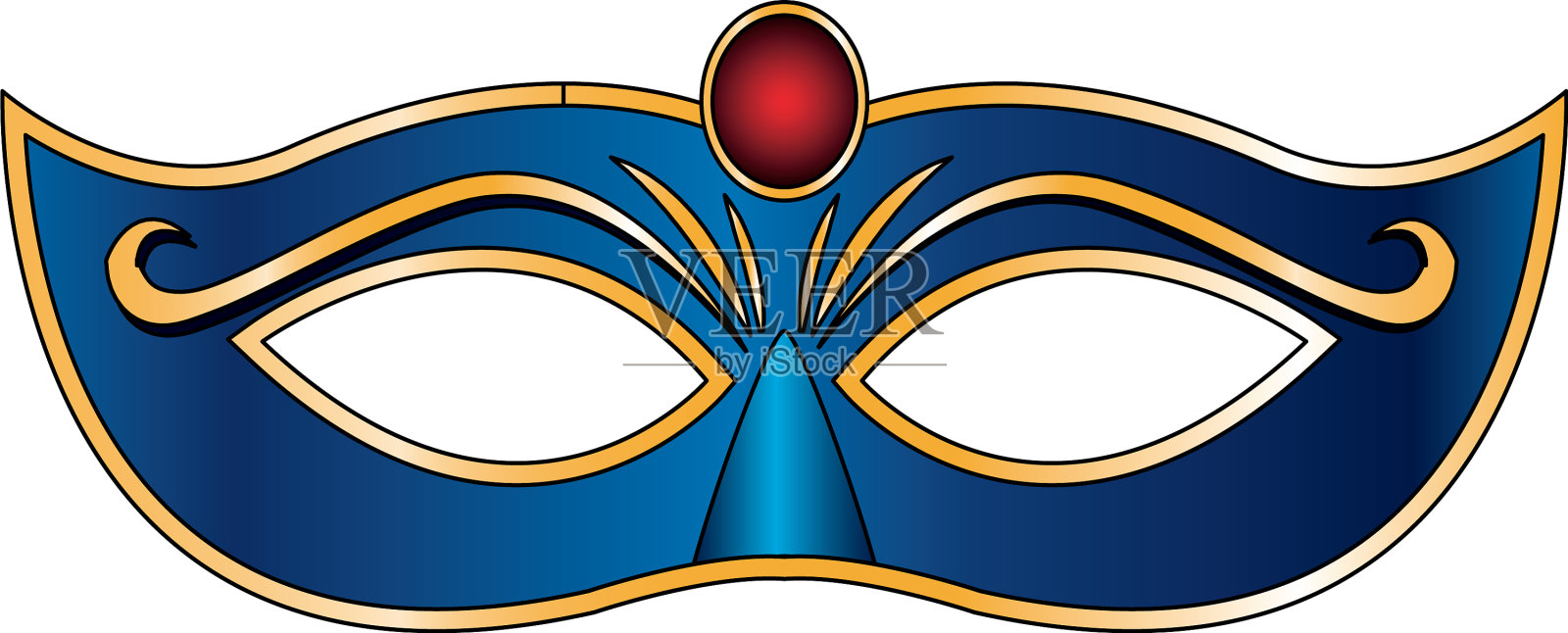 嘉年华面具图标彩色平面设计插画图片素材