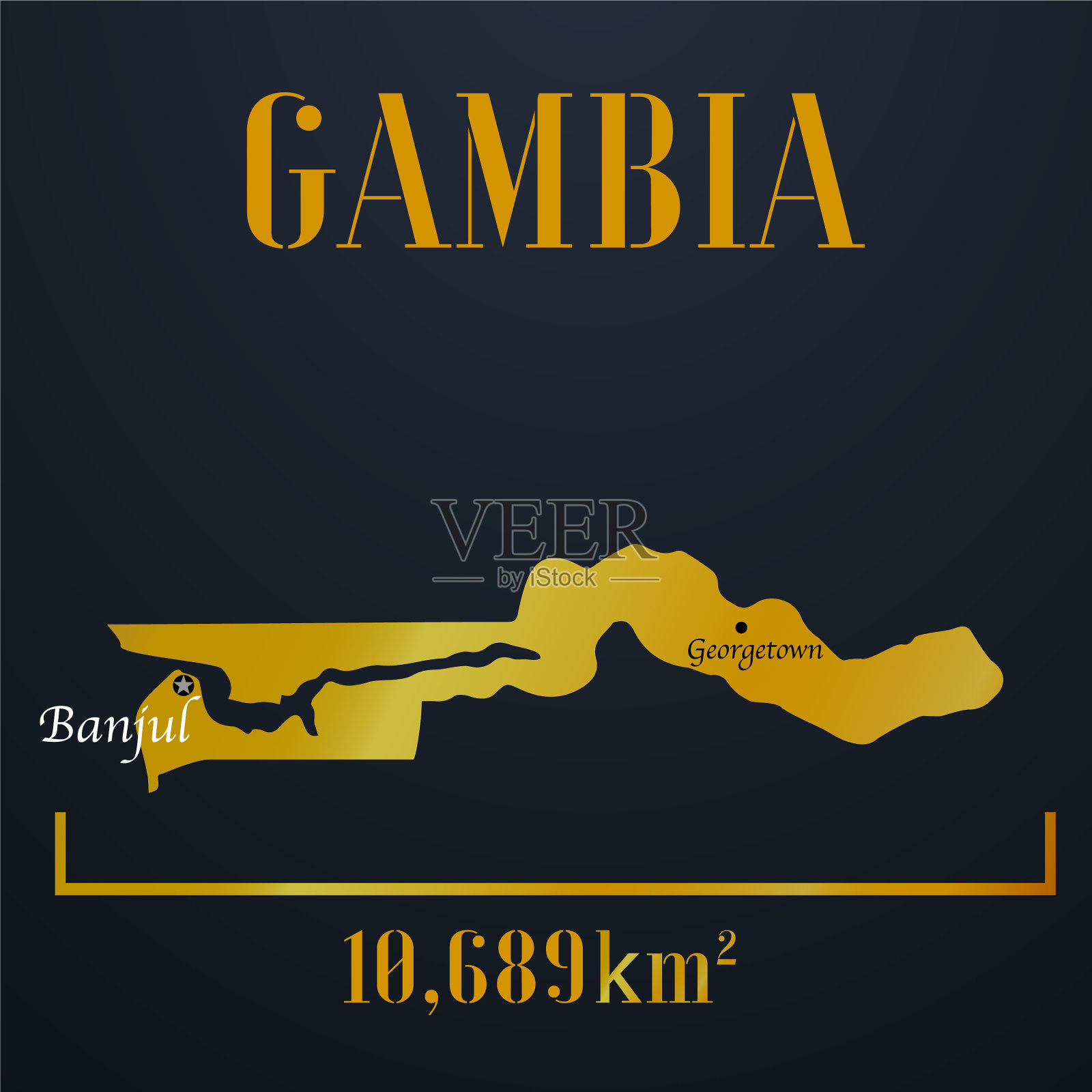 冈比亚轮廓集插画图片素材