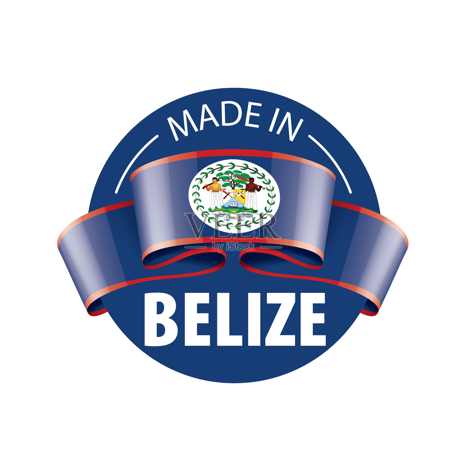 伯利兹国旗上有白色插画图片素材