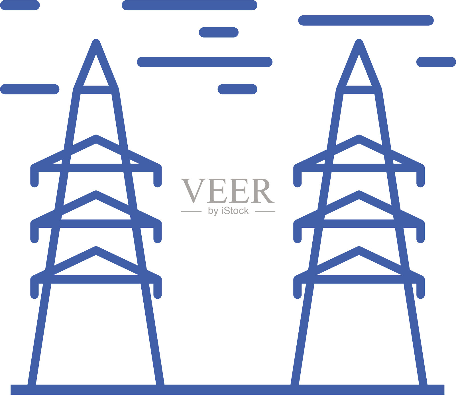 孤立发电站图标线设计设计元素图片