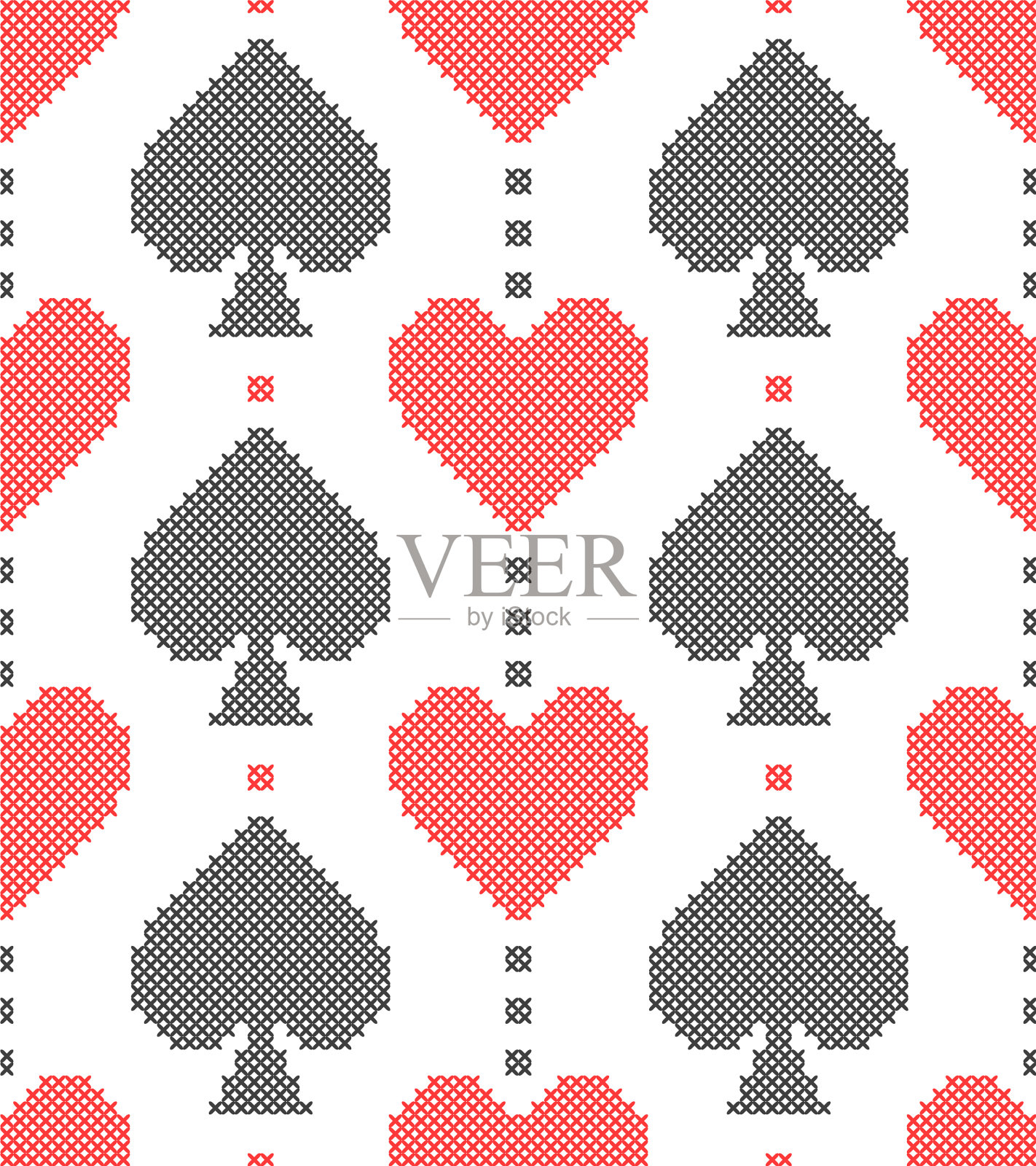 牌适合方块、黑桃、红桃、梅花插画图片素材