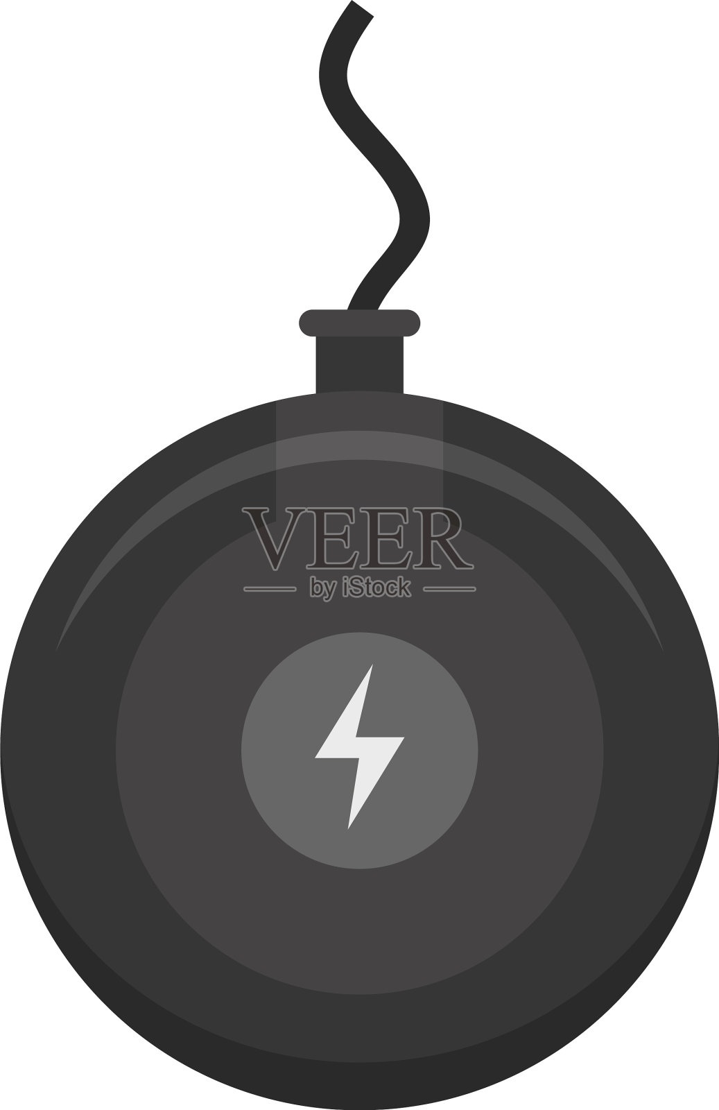 圆形无线充电器图标扁平化风格设计元素图片