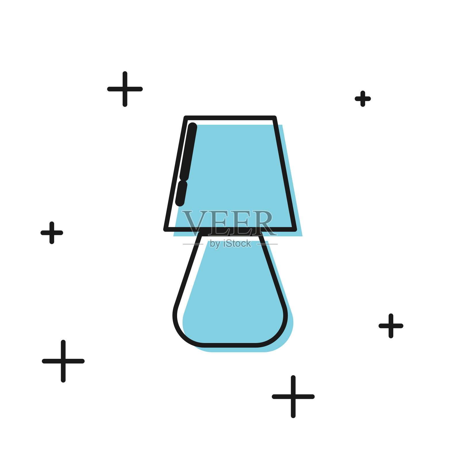 黑色台灯图标孤立在白色背景上插画图片素材