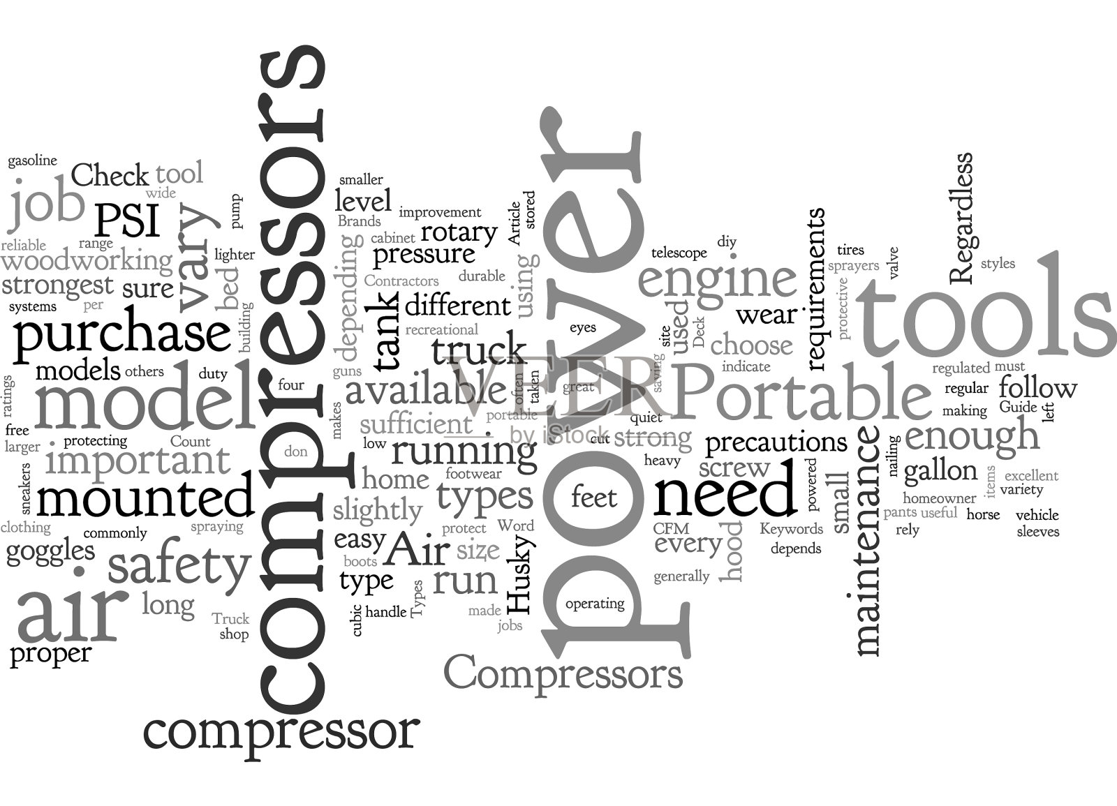 便携式空气压缩机指南插画图片素材