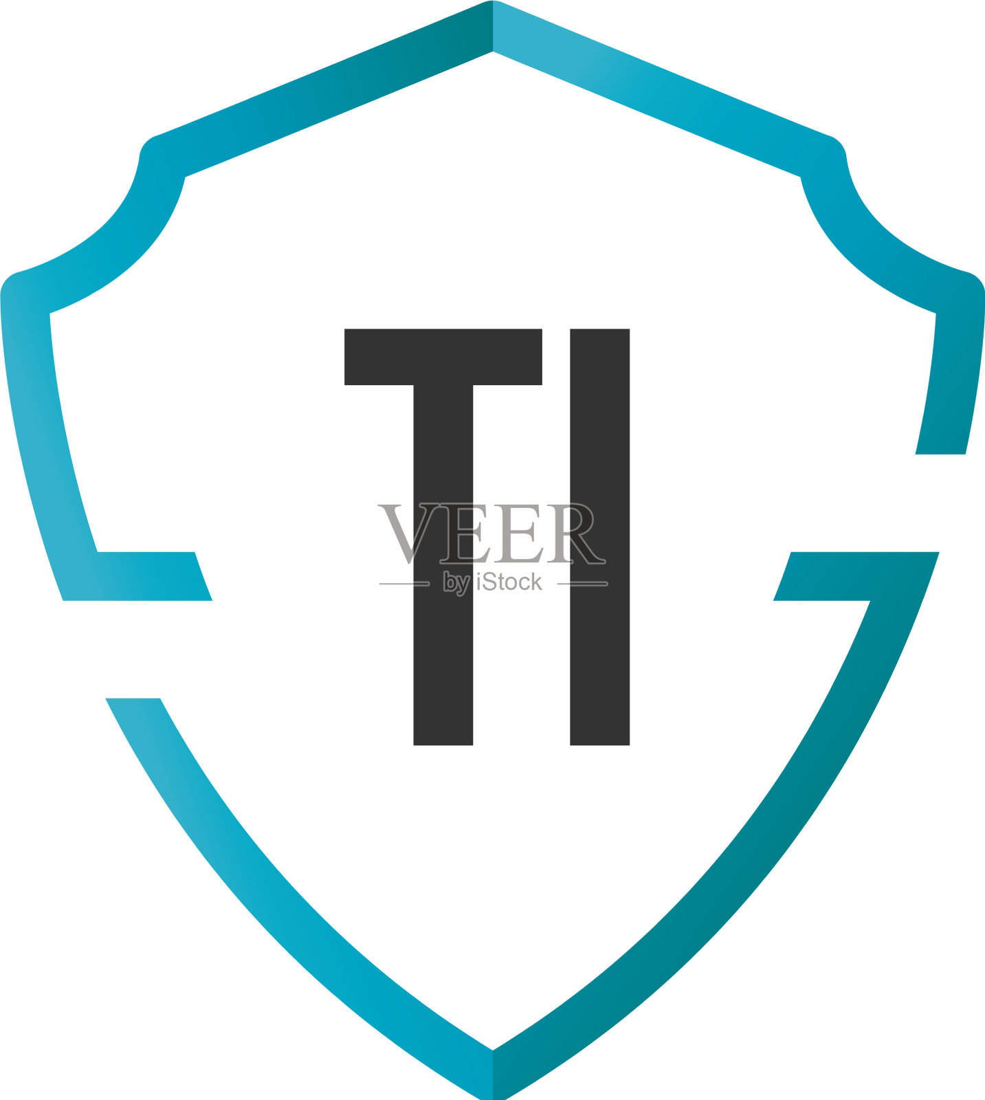 首字母字母ti创意盾设计标志插画图片素材