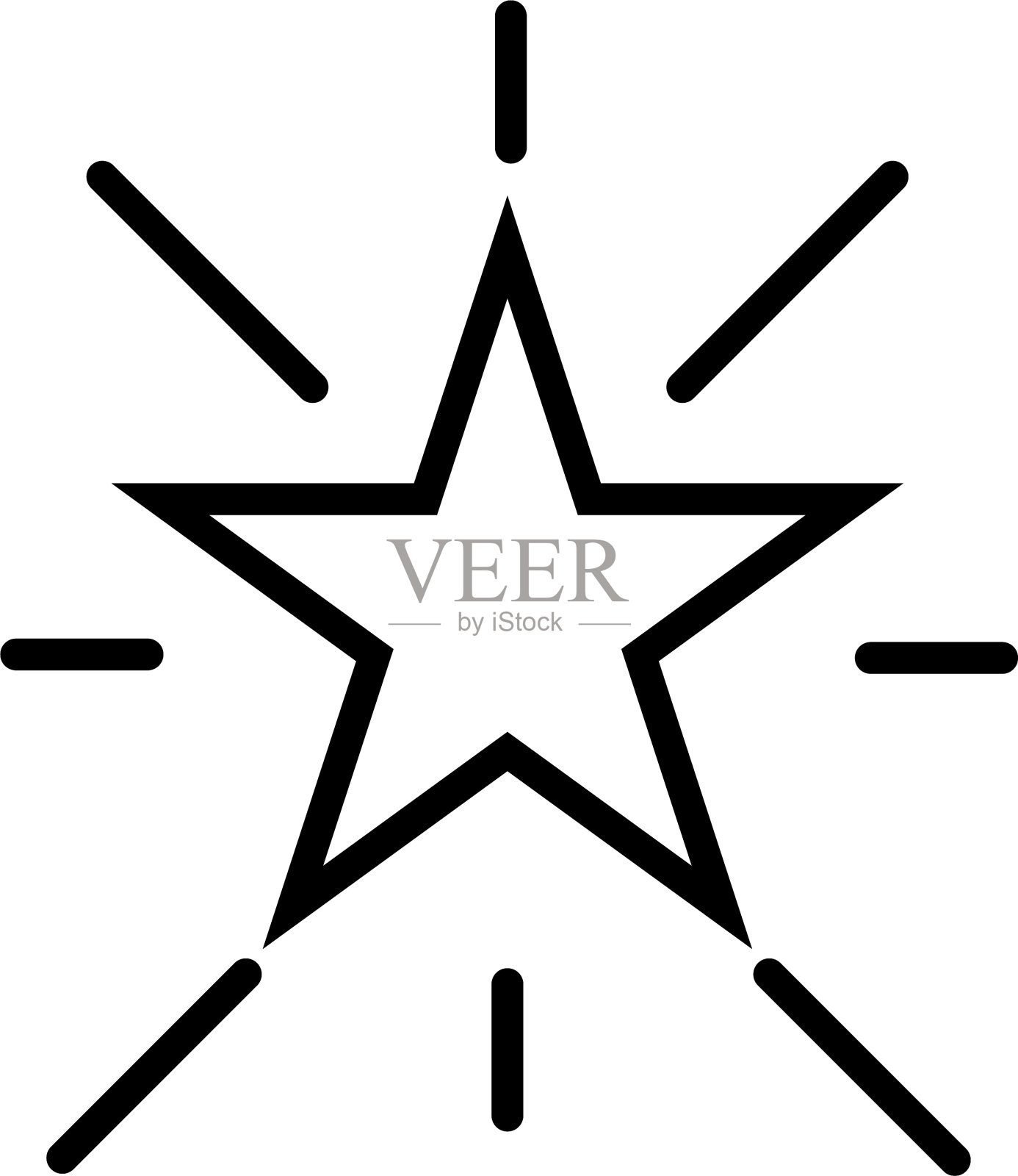 星型五尖线造型图标图标素材