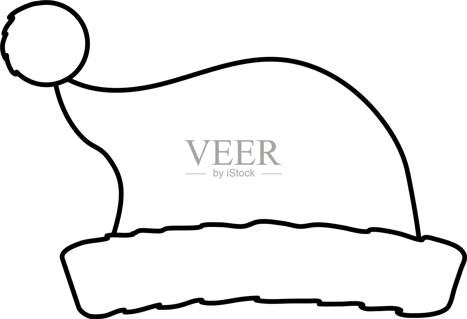 可爱的紫色圣诞老人帽在白色的背景插画图片素材