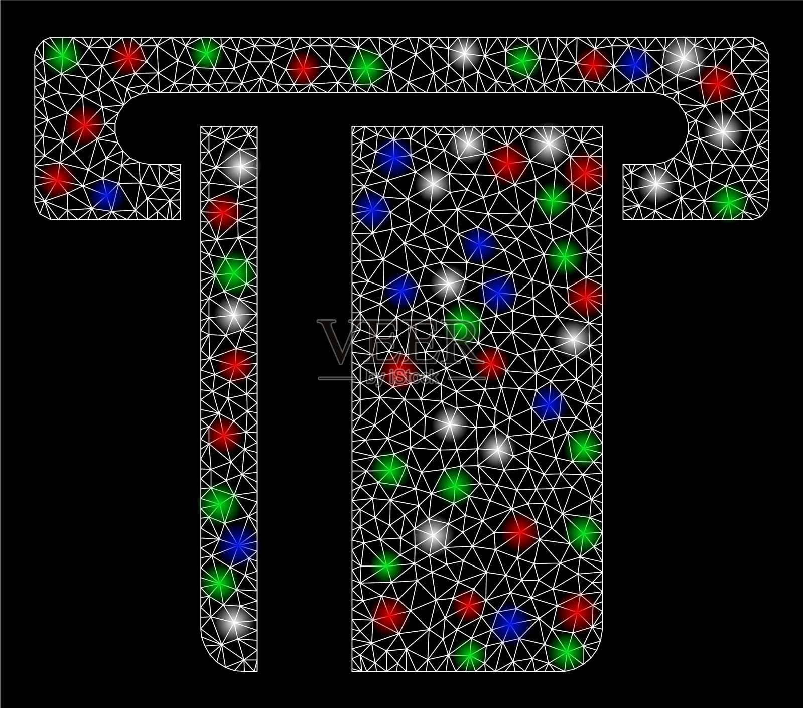 ATM终端配亮网线框插画图片素材