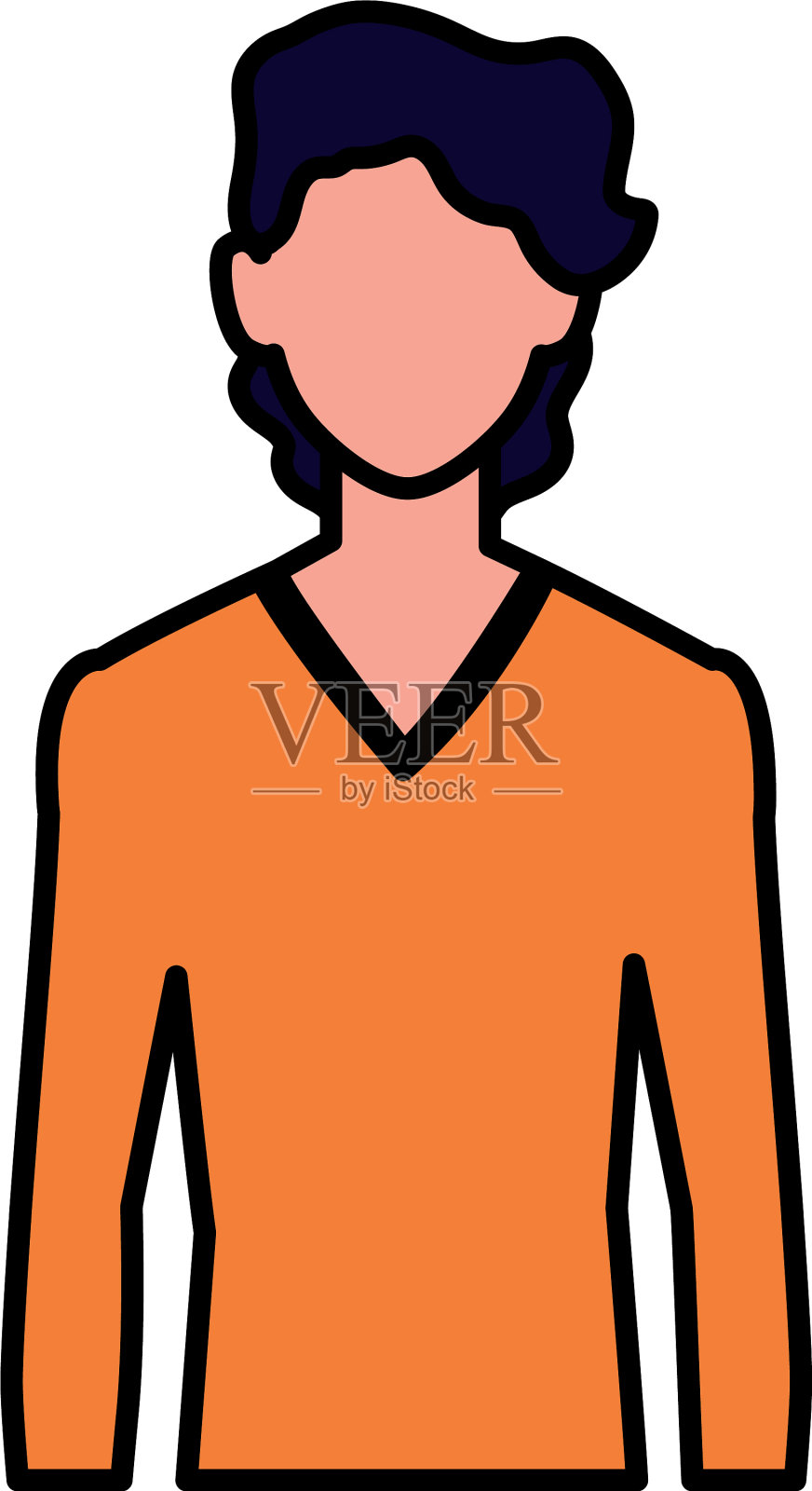 白色背景上的无名男子设计元素图片