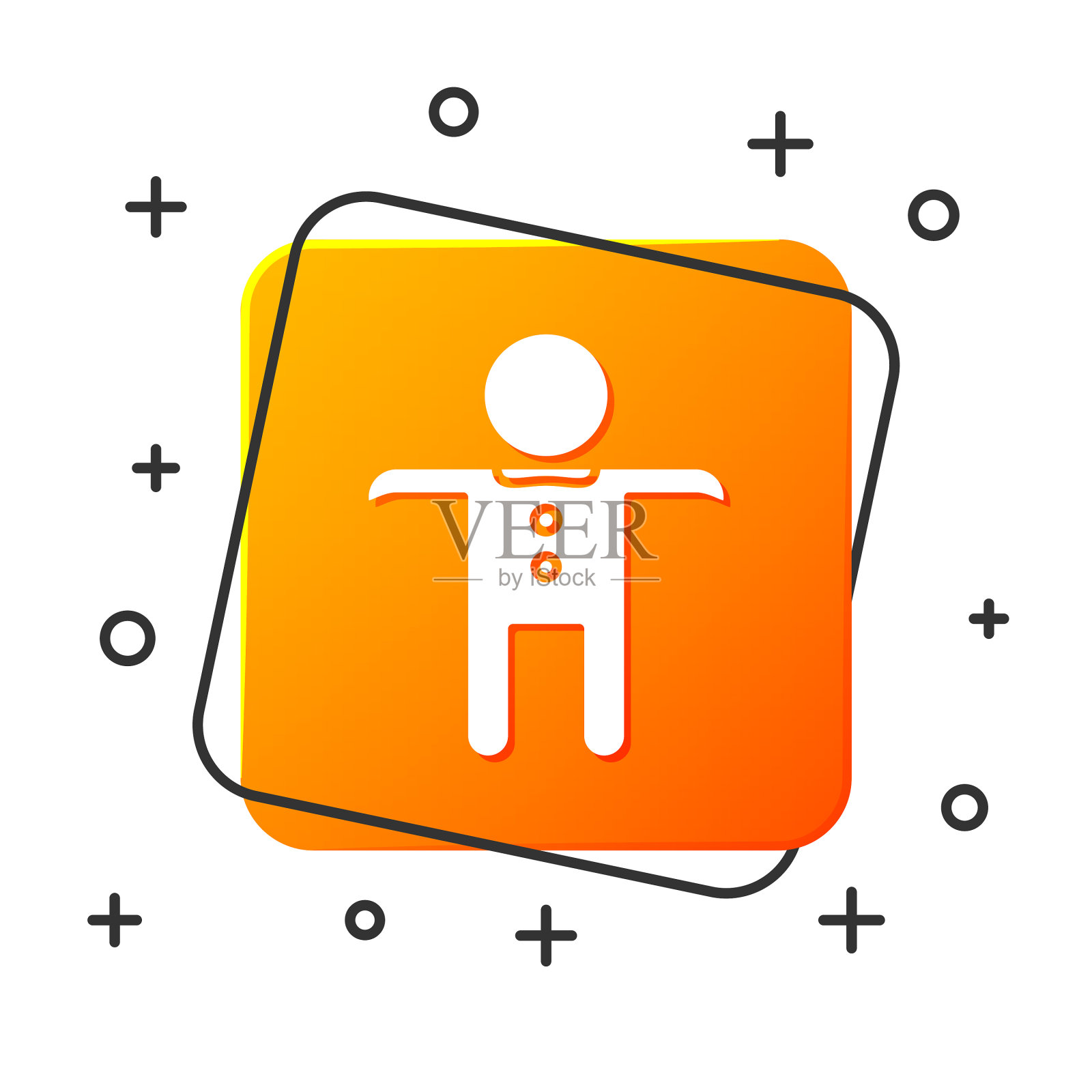 白色节日姜饼人饼干图标孤立图标素材