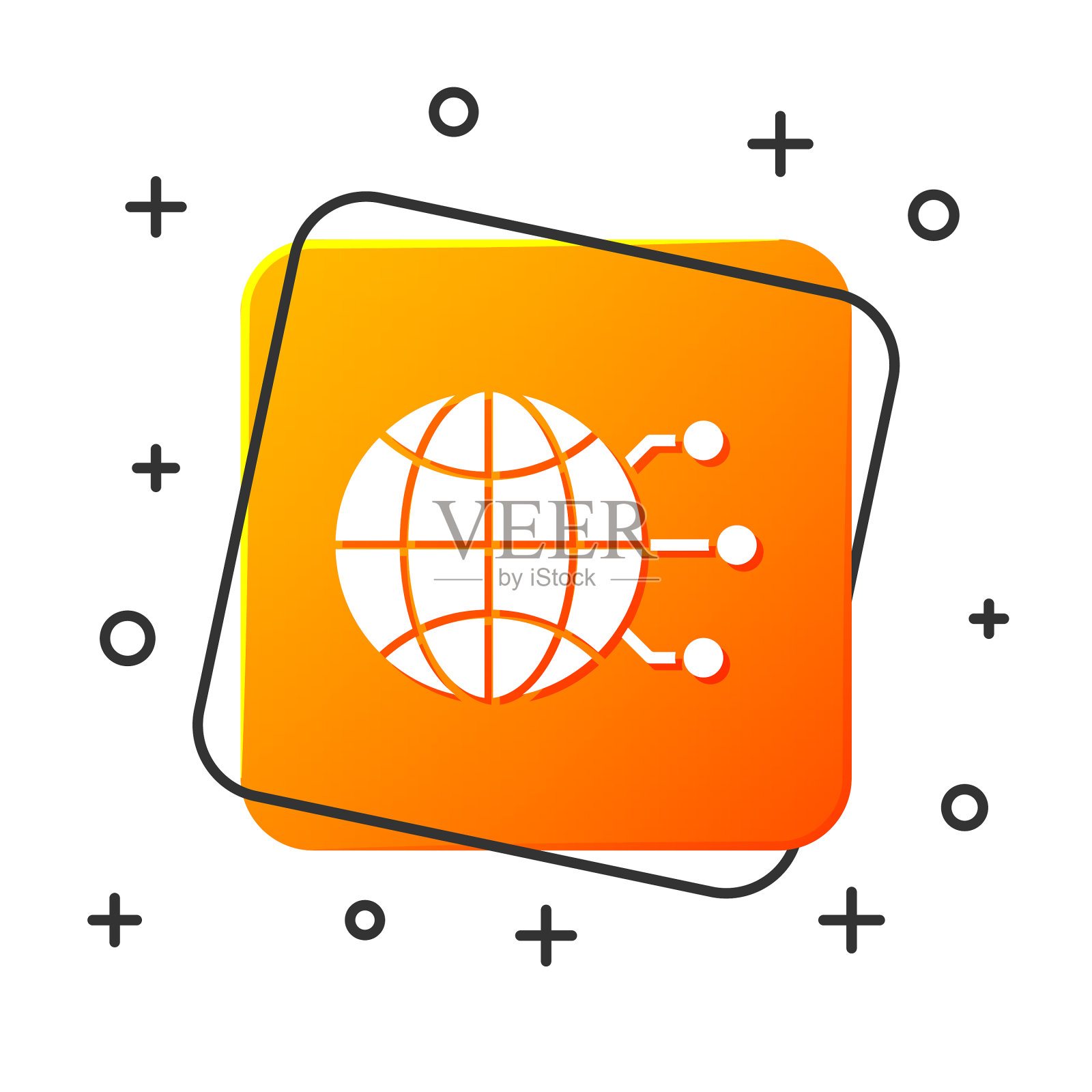 白色全球科技或社交网络图标图标素材