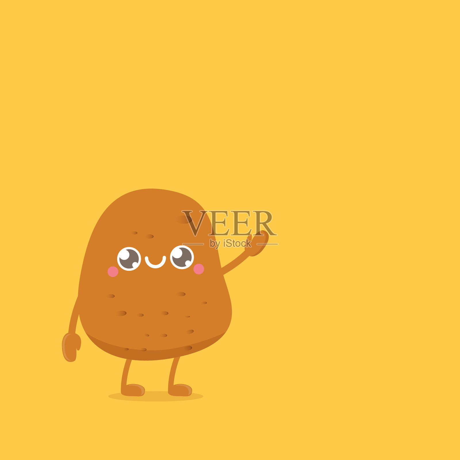 有趣的卡通可爱的微笑小土豆插画图片素材