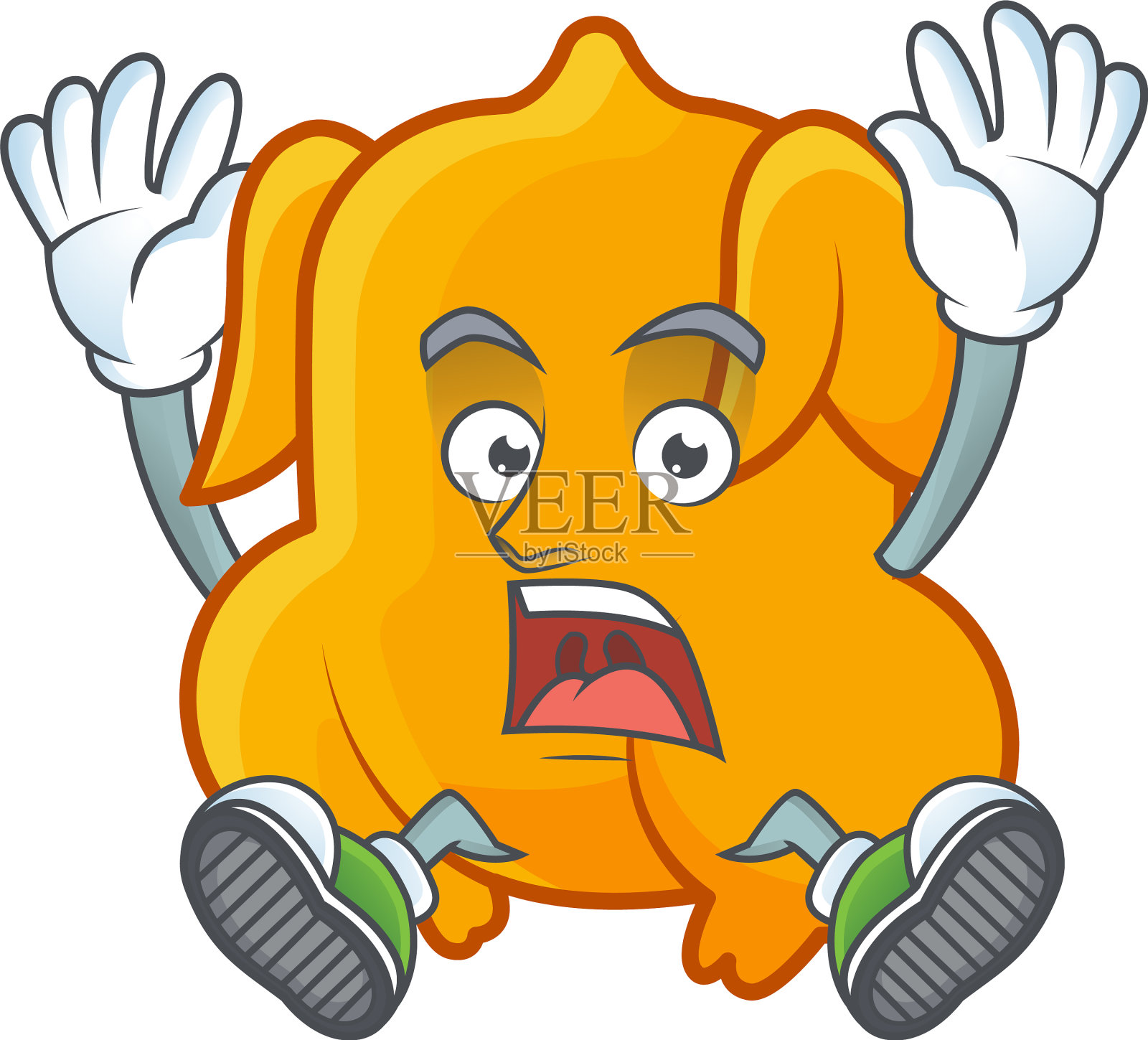 卡通人物炸鸡配吉祥物设计元素图片