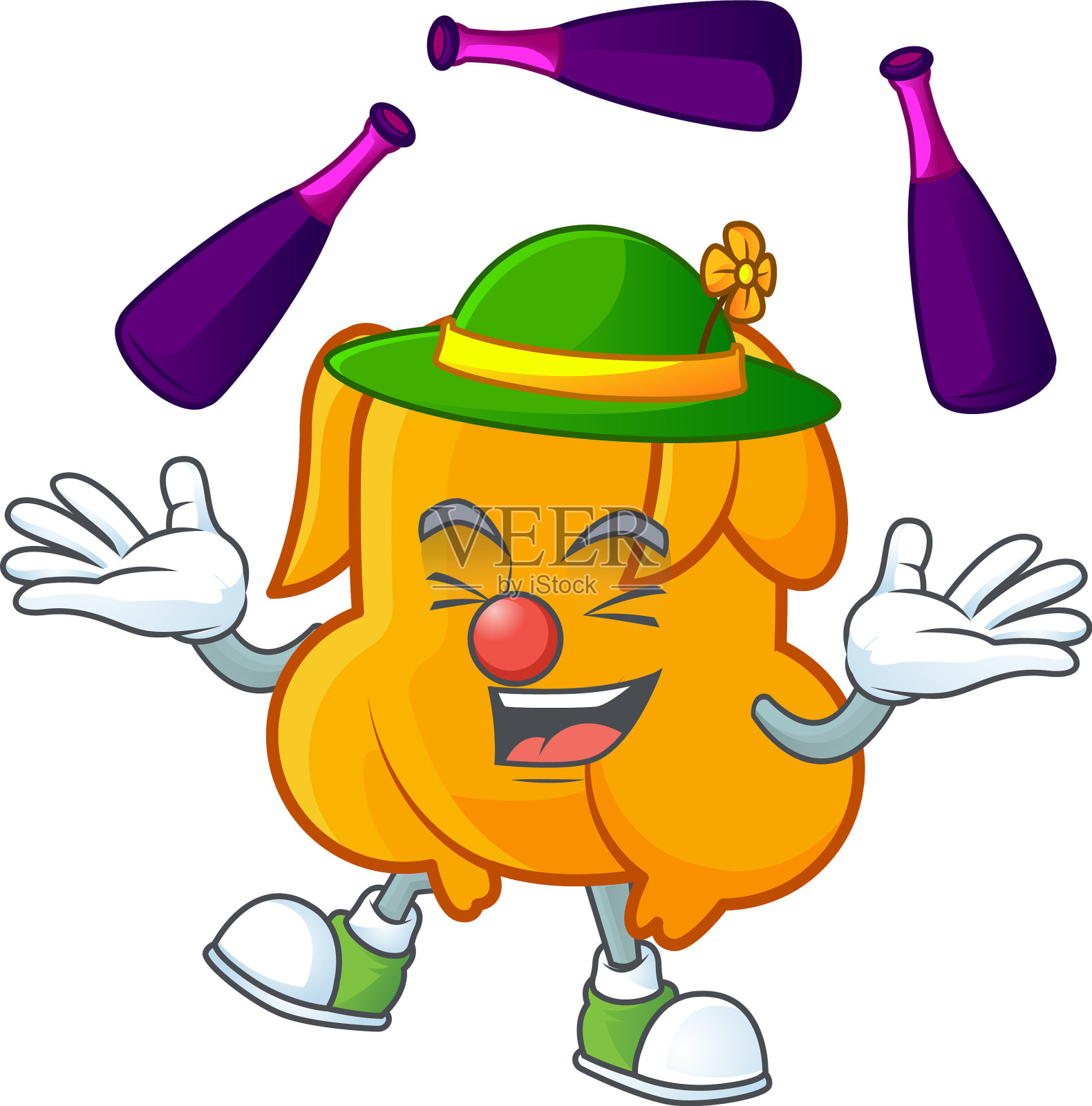 在炸鸡卡通人物杂耍设计元素图片