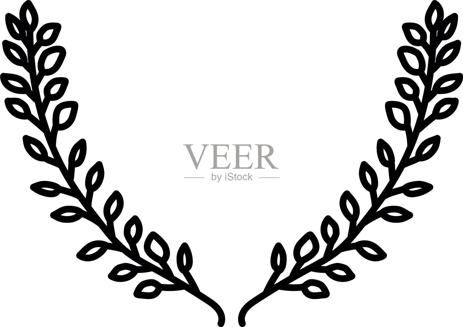 树枝上有叶子的装饰图标插画图片素材