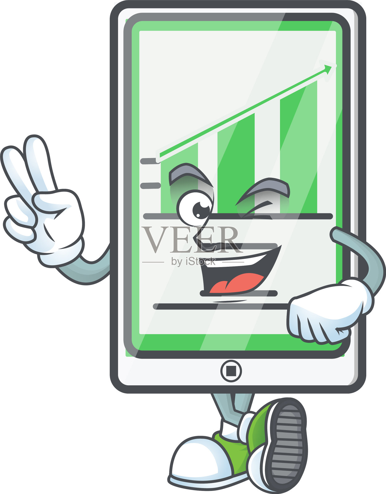 两指向上图表，竖着带字的平板设计元素图片