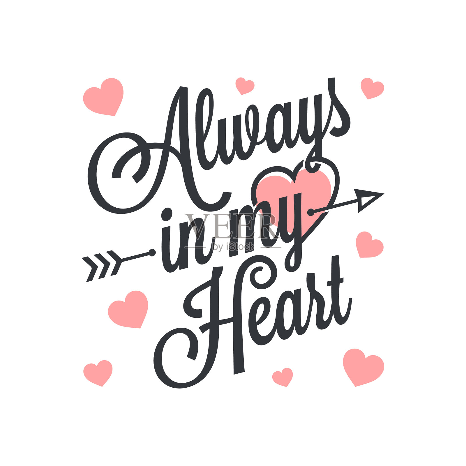 永远在我心中复古的情书情人节设计元素图片