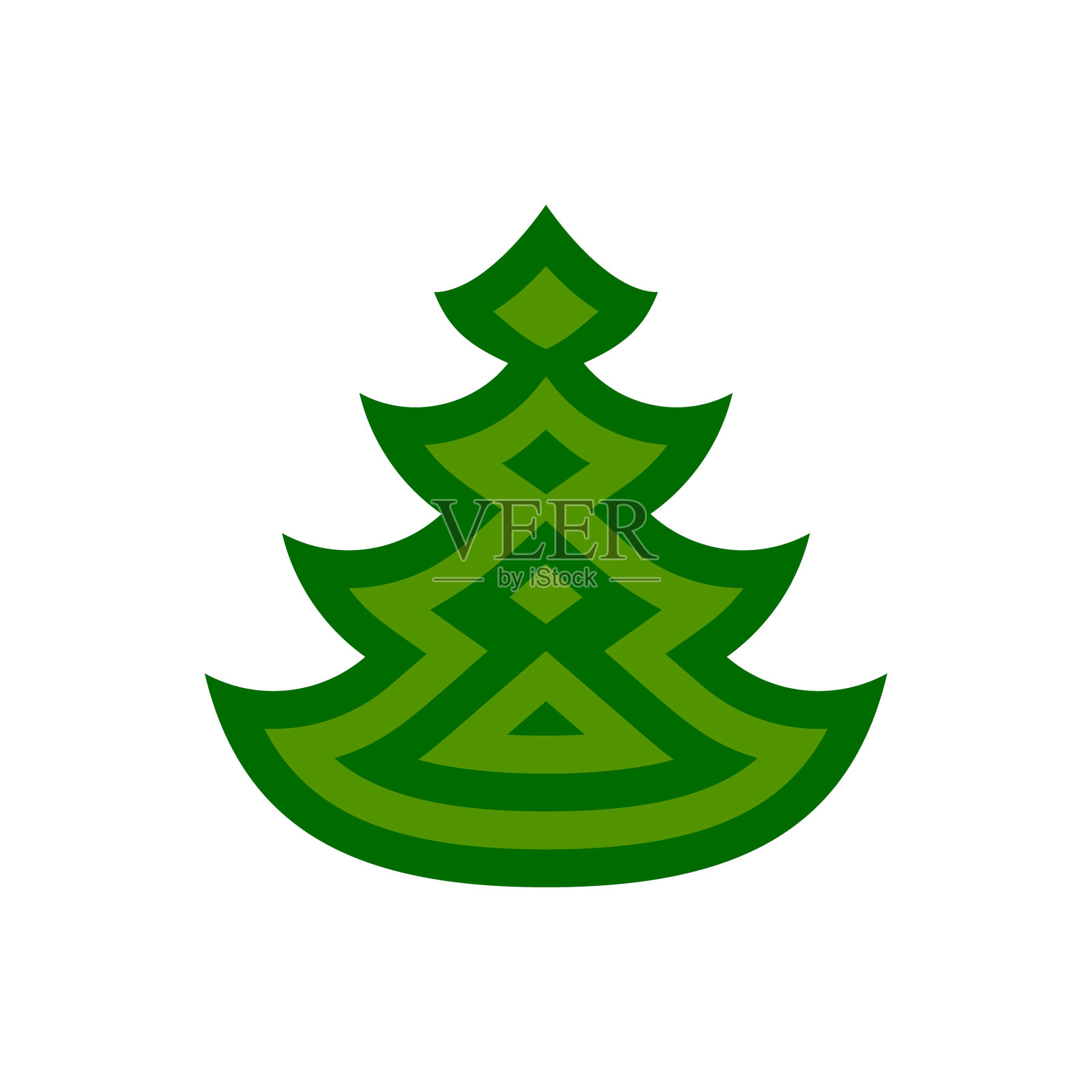 圣诞树新年冬季平图标设计元素图片