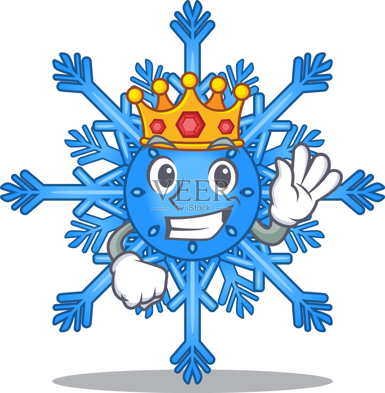 可爱的卡通造型的雪花大王玩具设计元素图片