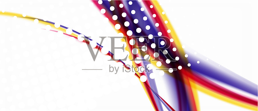 时尚抽象波浪模糊图案多色插画图片素材