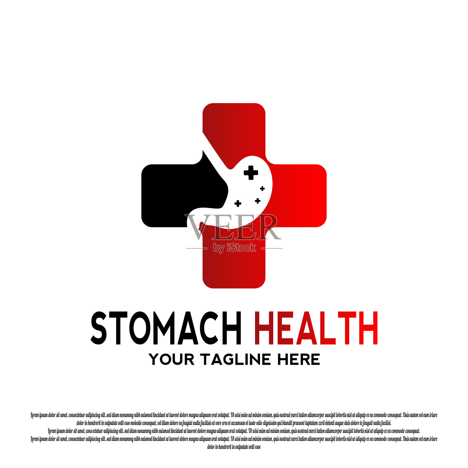 人体护胃标志设计插画图片素材