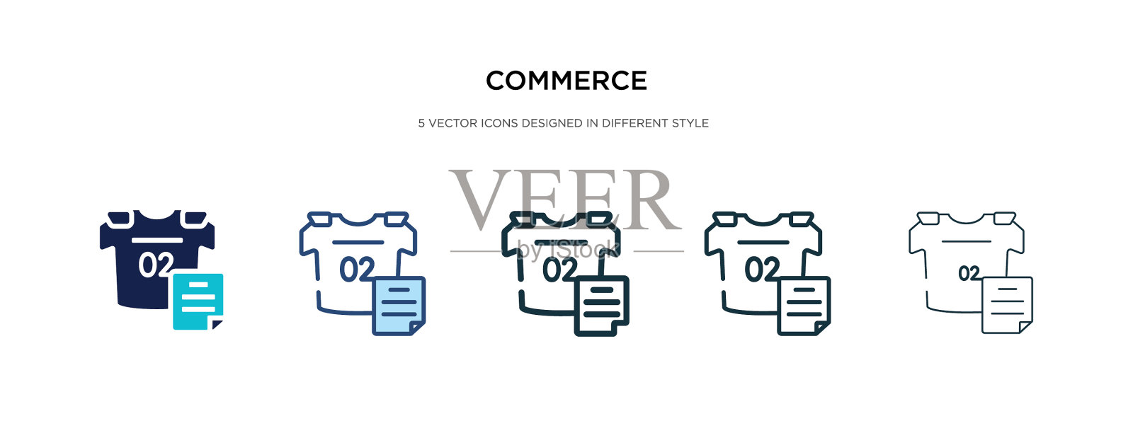 商业图标有两种不同的颜色和风格图标素材