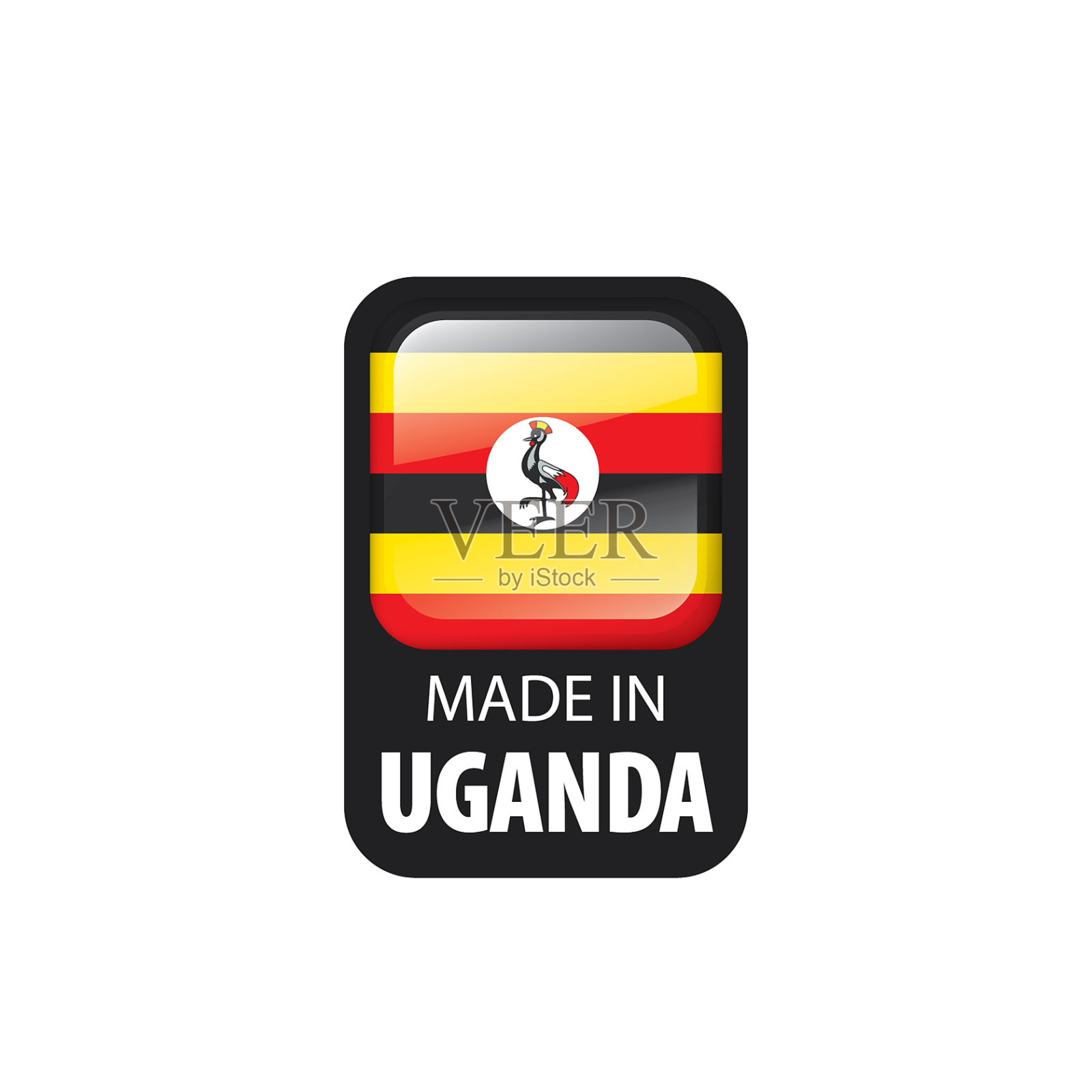 乌干达国旗上有白色插画图片素材