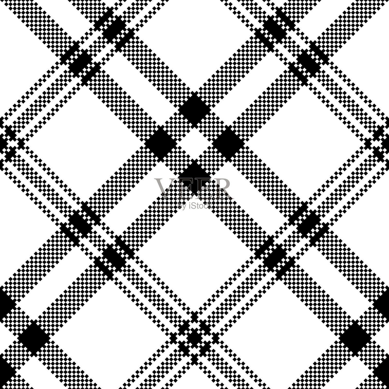 简单的黑白格子无缝图案插画图片素材