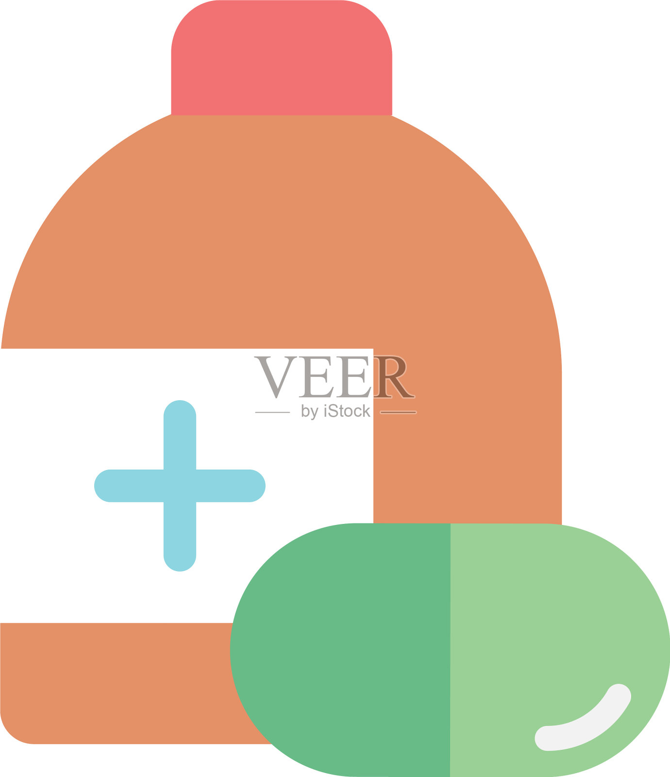 瓶药胶囊药平造型图标设计元素图片