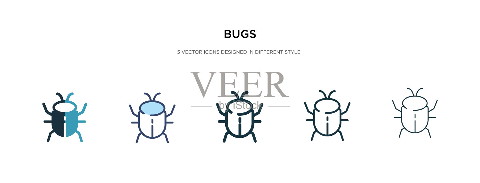 bug图标有两种不同的颜色和风格图标素材